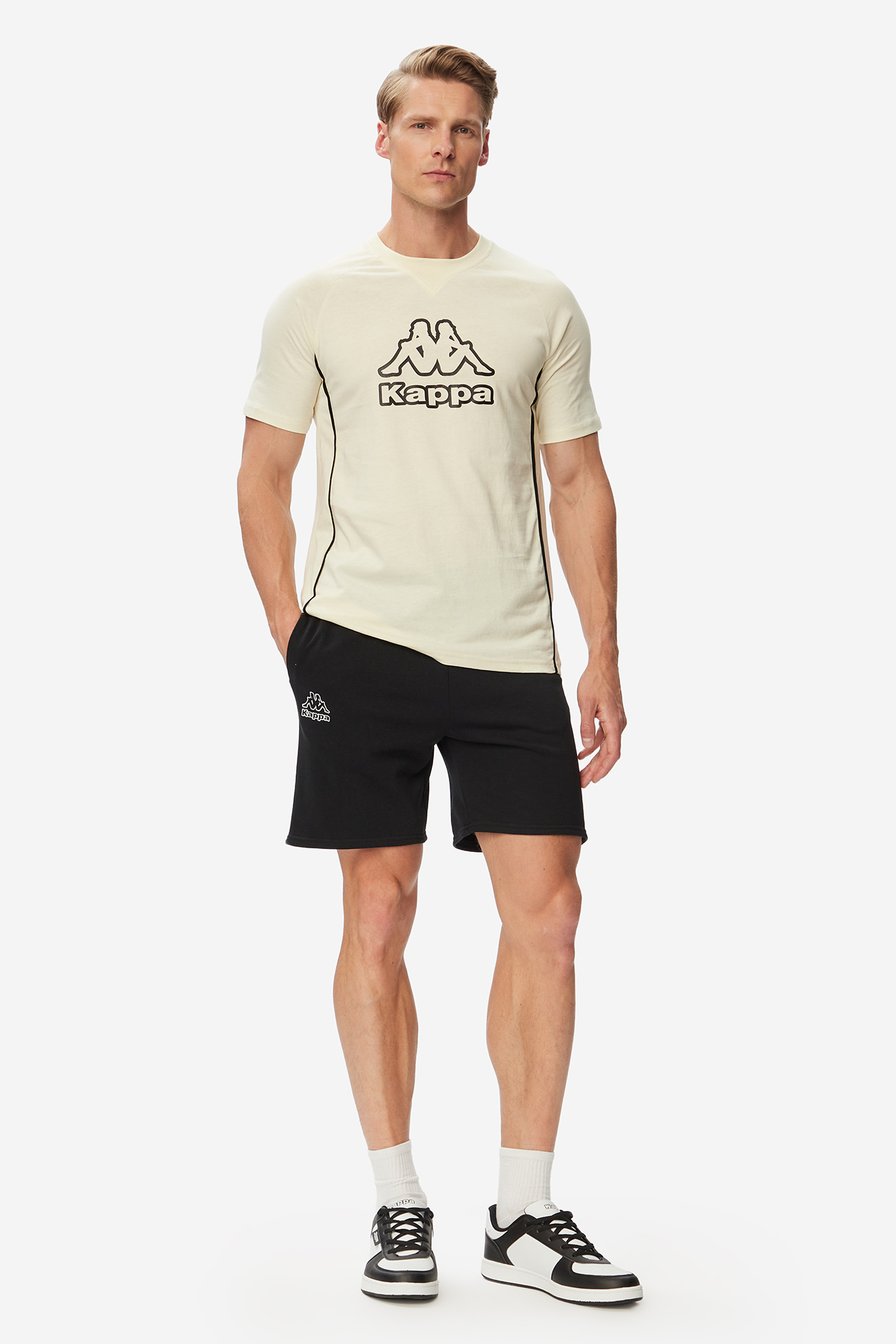 T-shirt KAPPA 37213MW-855 Kremowy