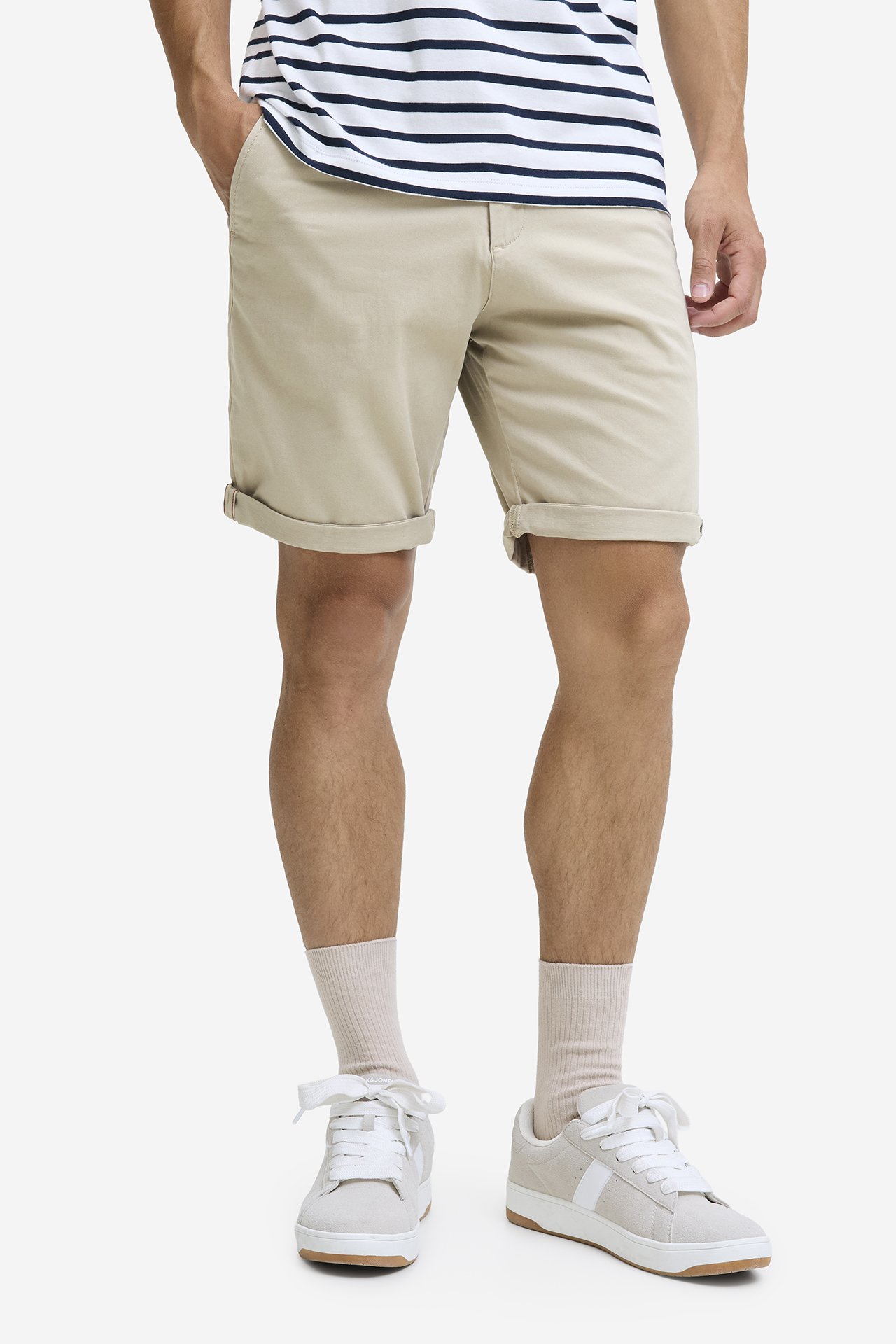 Spodenki JACK&JONES 12165604-CROCKERY Beżowy