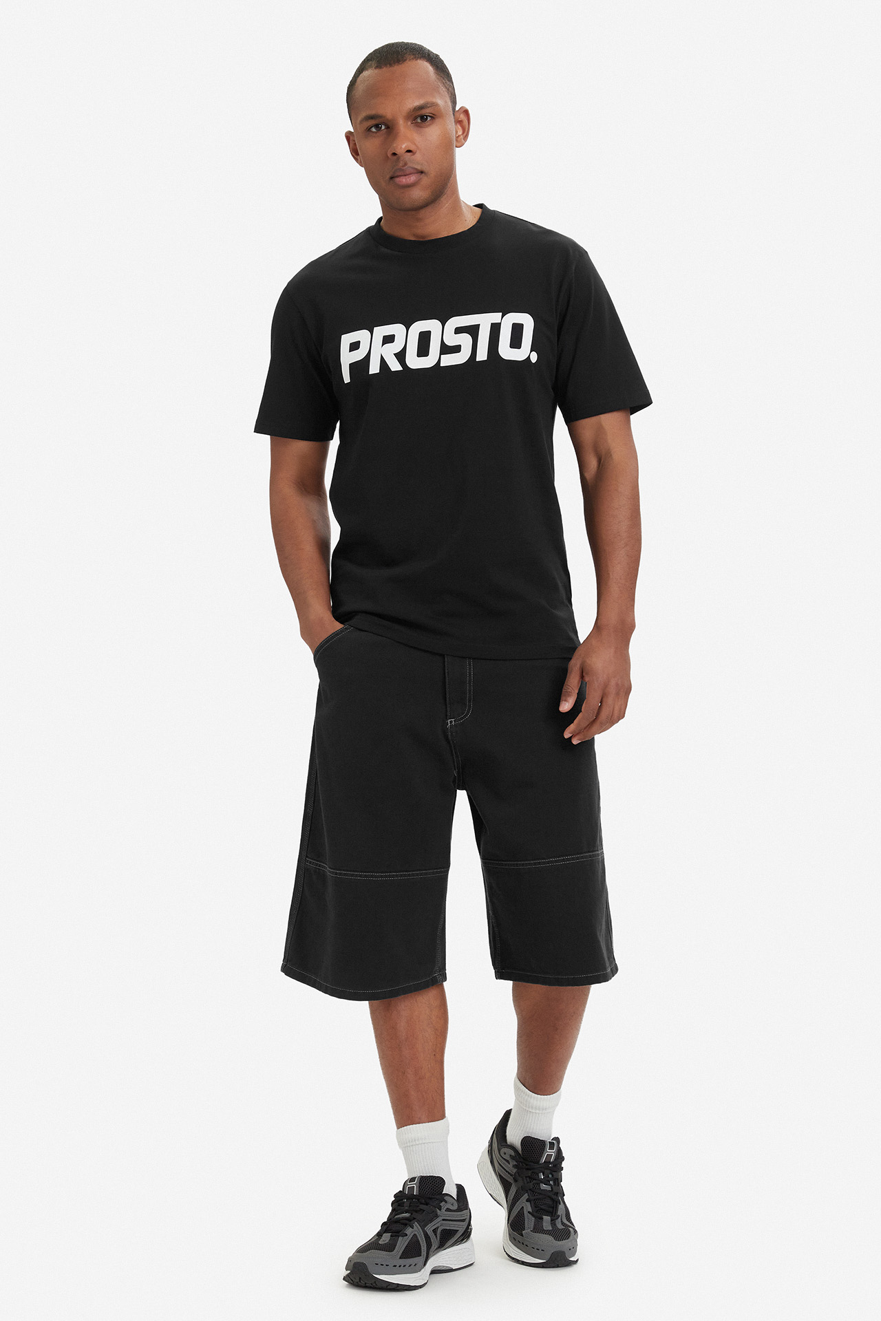 T-shirt PROSTO KL252MTEE1011 Czarny