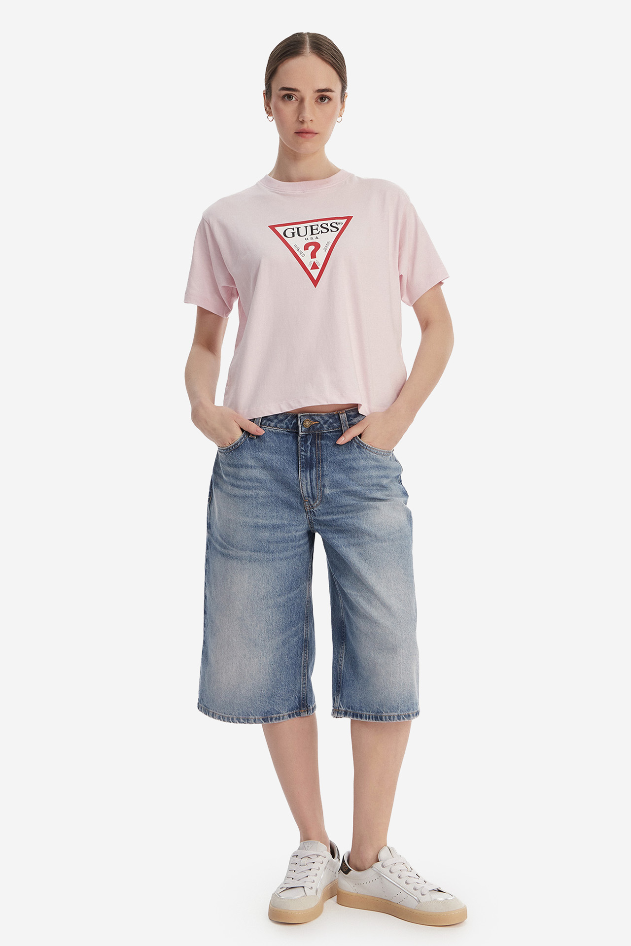 T-shirt GUESS W4YI73K8HM0-G491 Różowy
