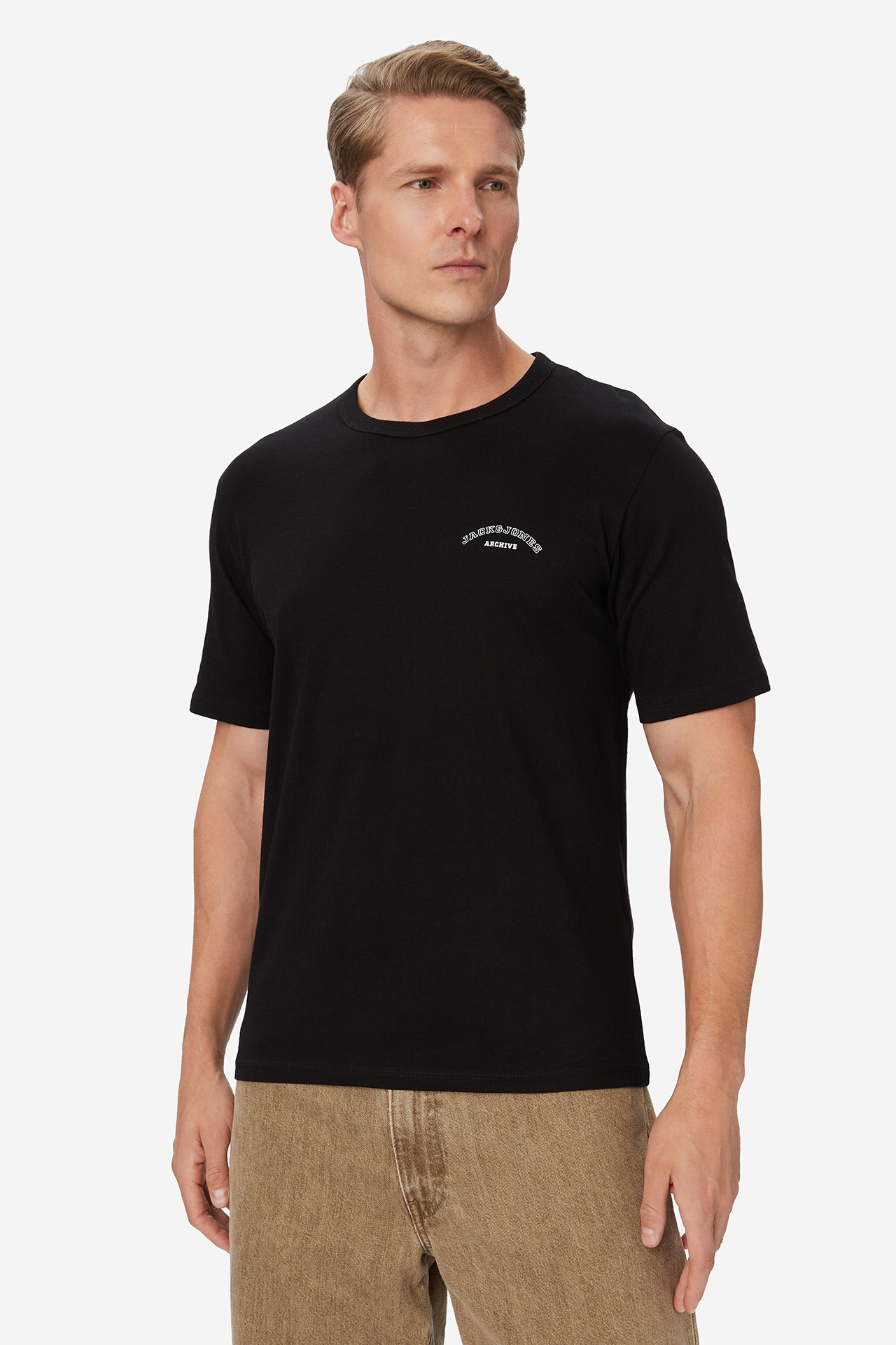 T-shirt JACK&JONES 12288105-BLACK Czarny