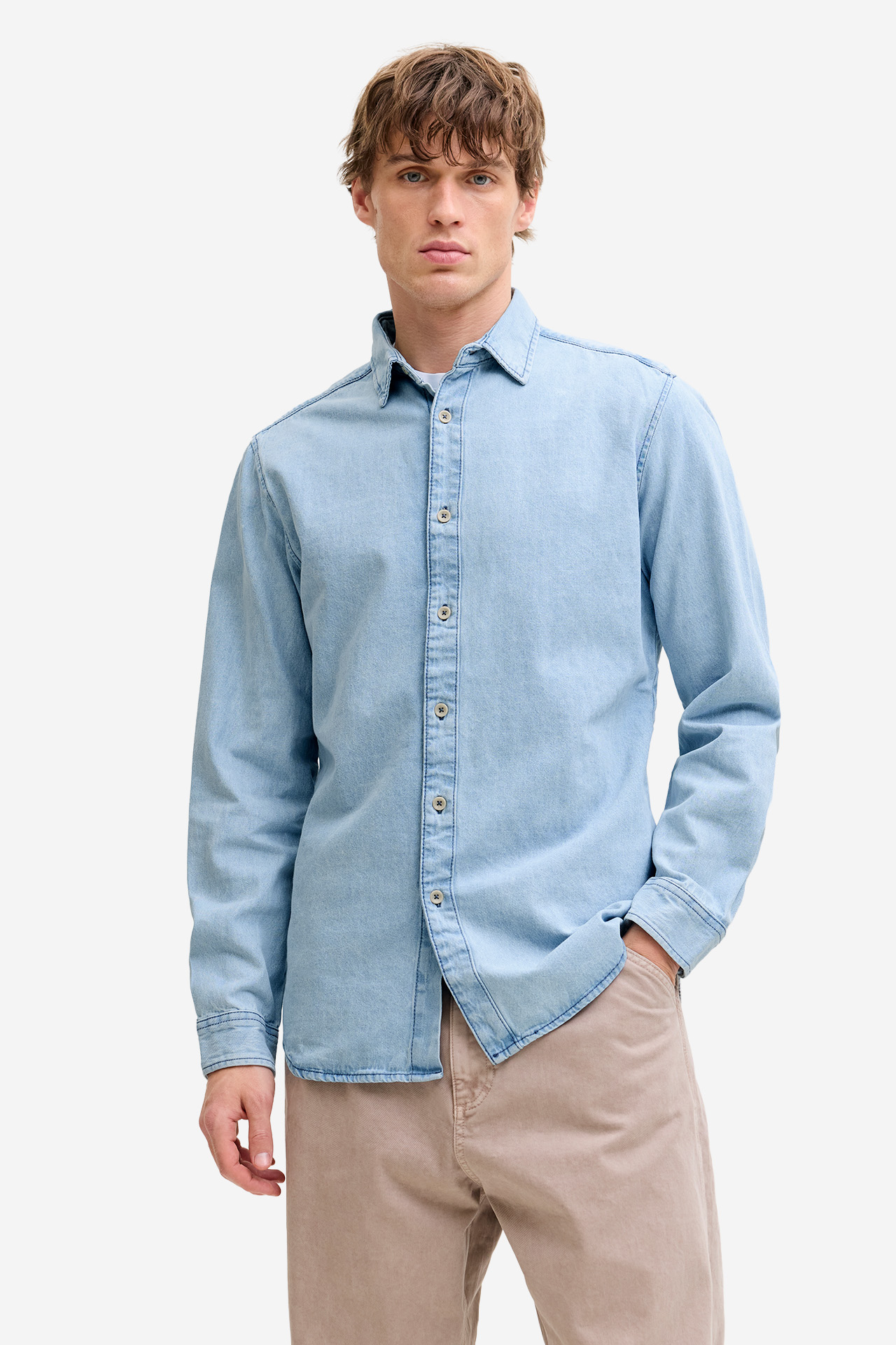 JACK & JONES 12289227-BLUE-DENIM-LIGHT-BLUE Niebieski