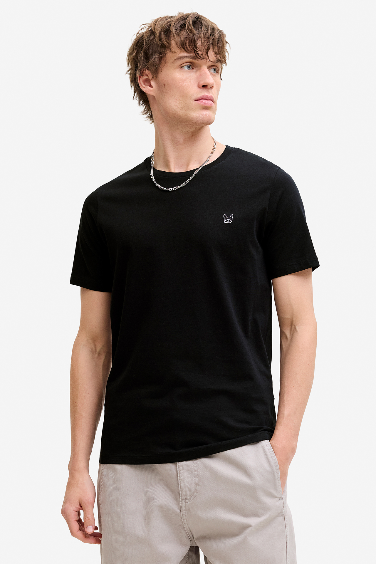 JACK & JONES 12164931-BLACK-SLIM-WHITE-EMB MIX