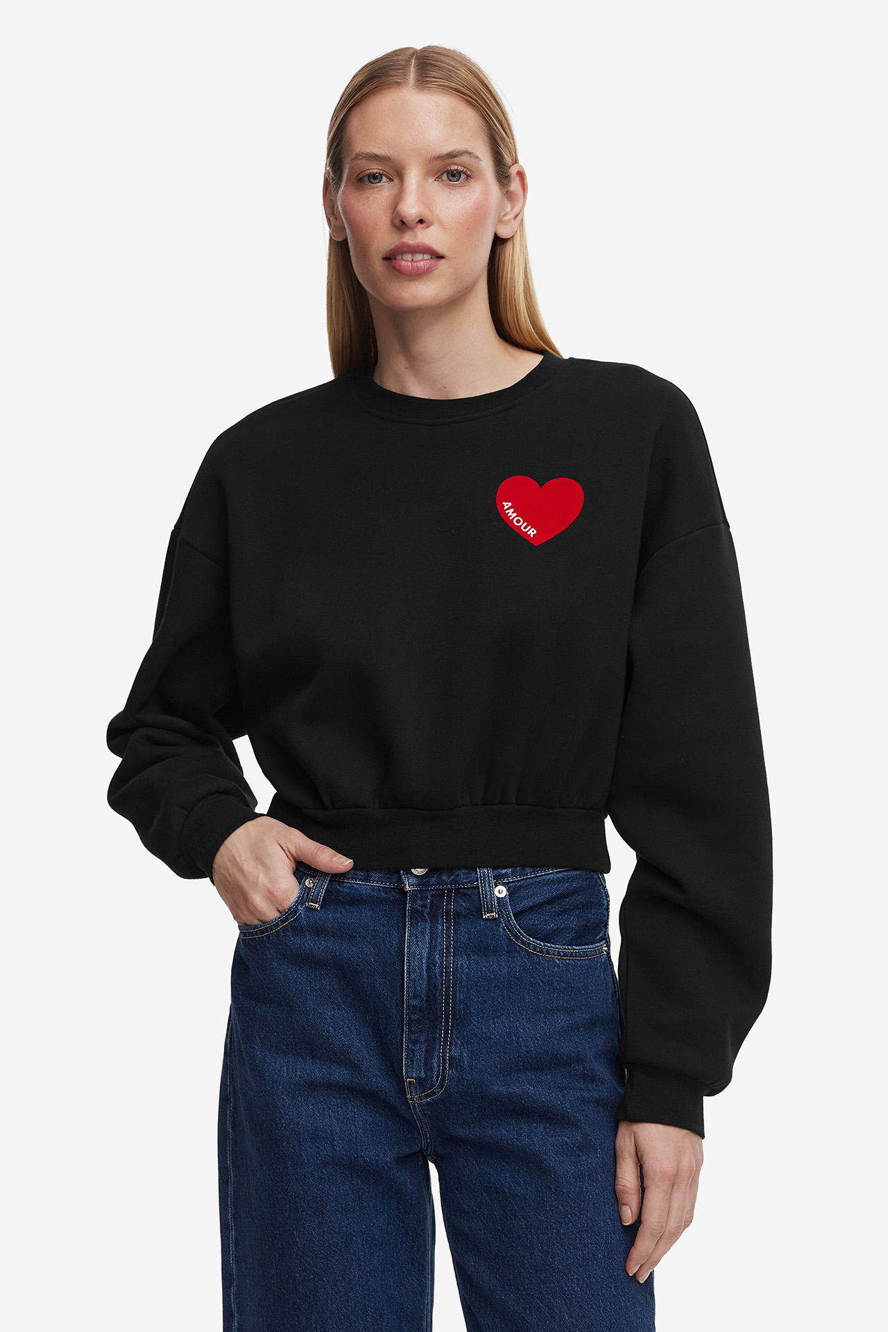 Bluza ONLY 15365129-BLACK-HEART-AMOUR Czarny