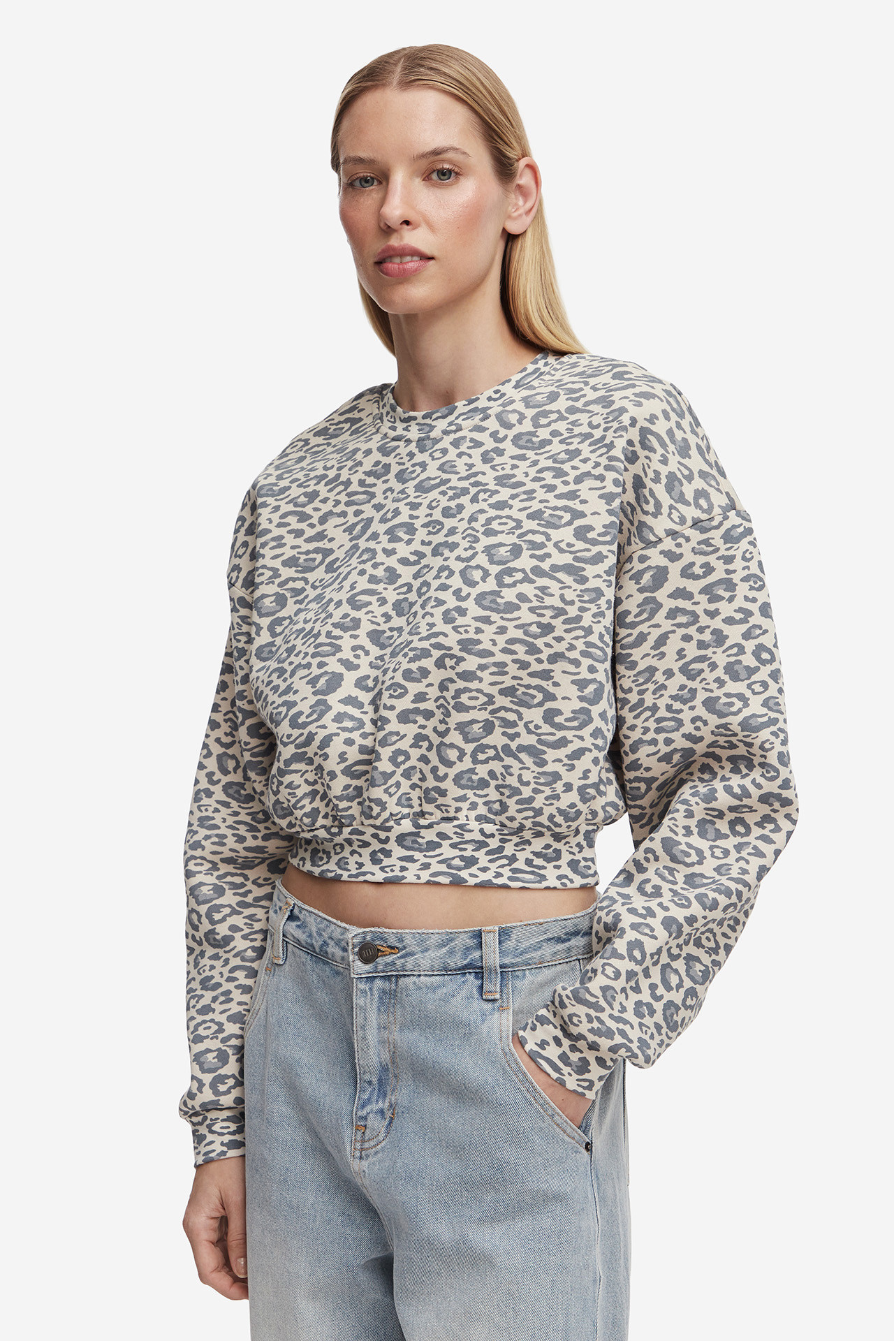 Bluza ONLY 15365129-PUMICE-STONE-HEART-AMOUR-MELANGE Beżowy