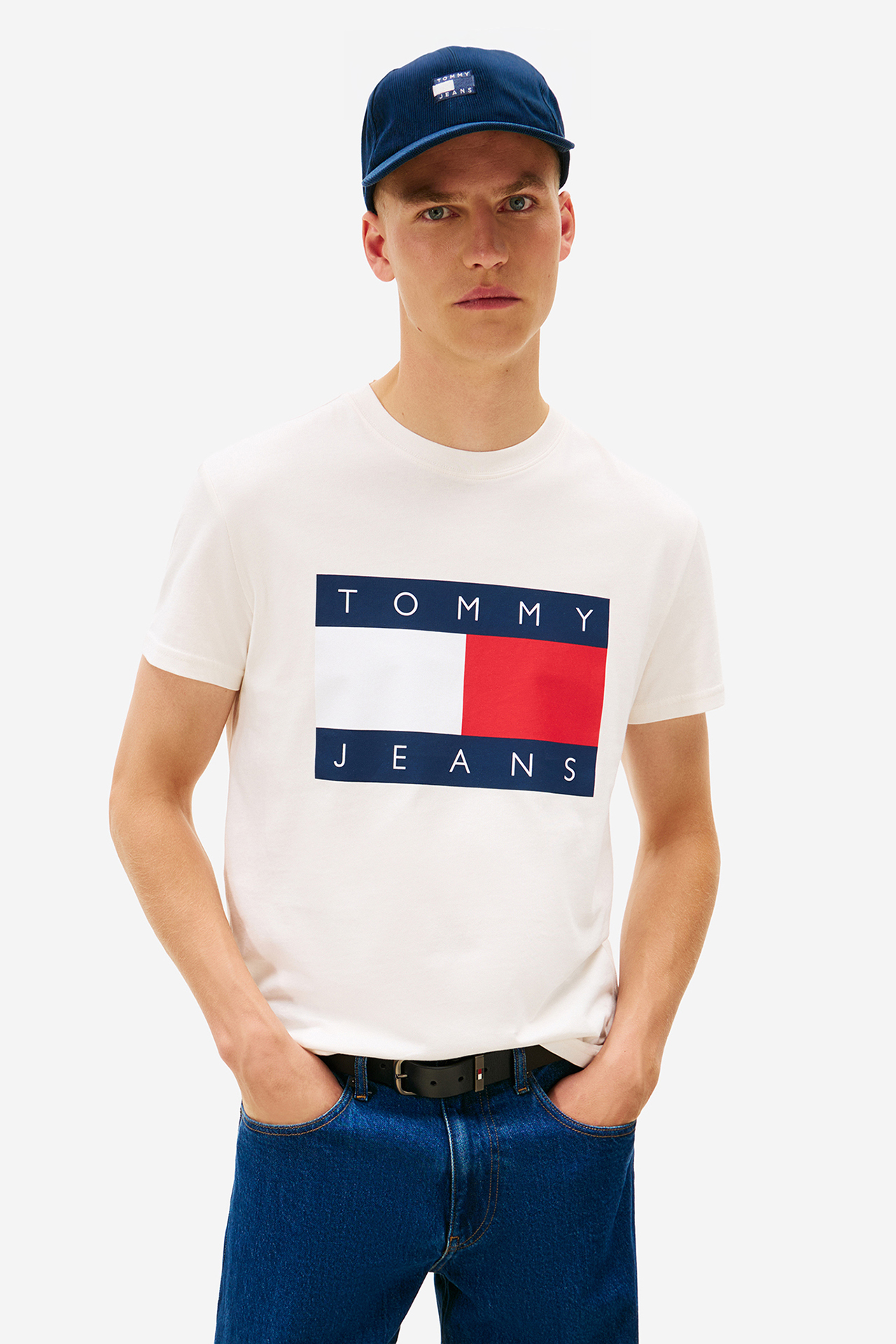 T-shirt TOMMY HILFIGER DM0DM22645-YBH Biały