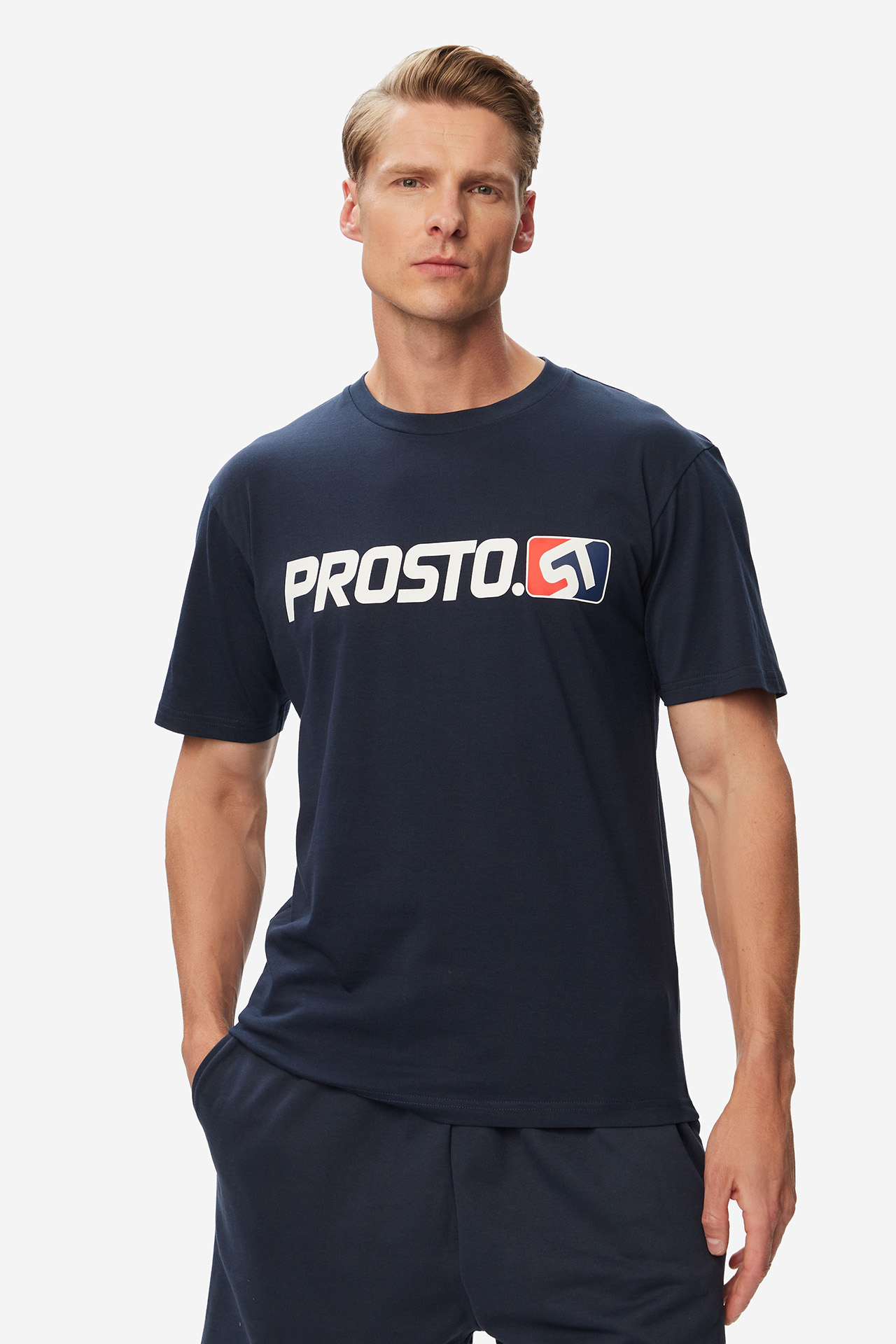 T-shirt PROSTO KL261MTEE1121 Granatowy