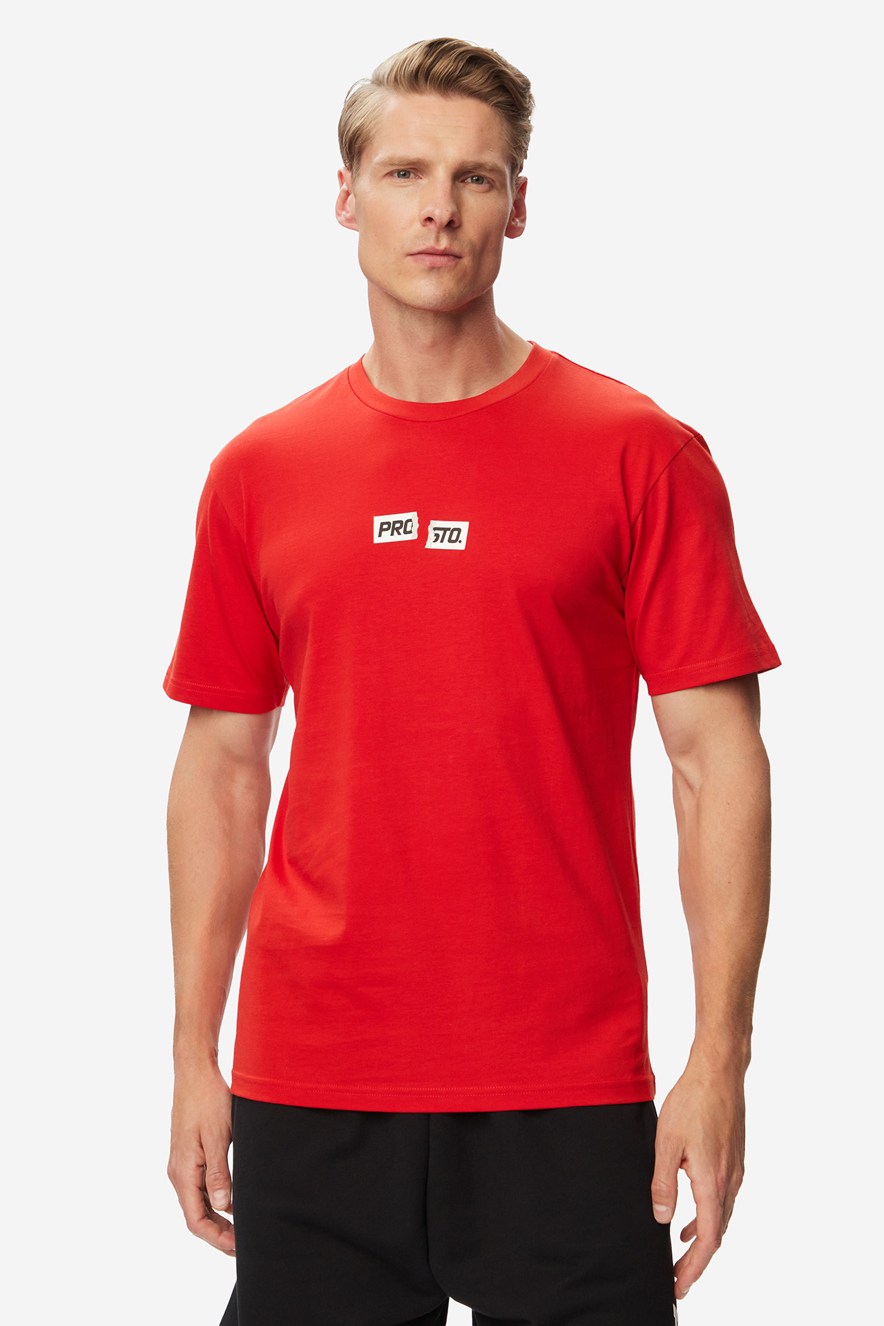 T-shirt PROSTO KL261MTEE1023 Czerwony