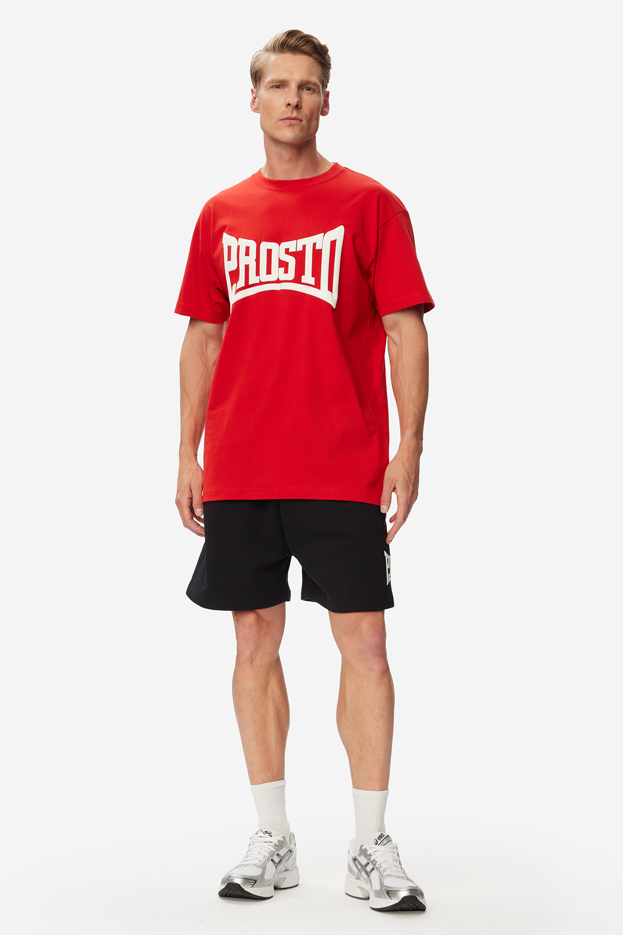 T-shirt PROSTO KL261MTEE1141 Czerwony