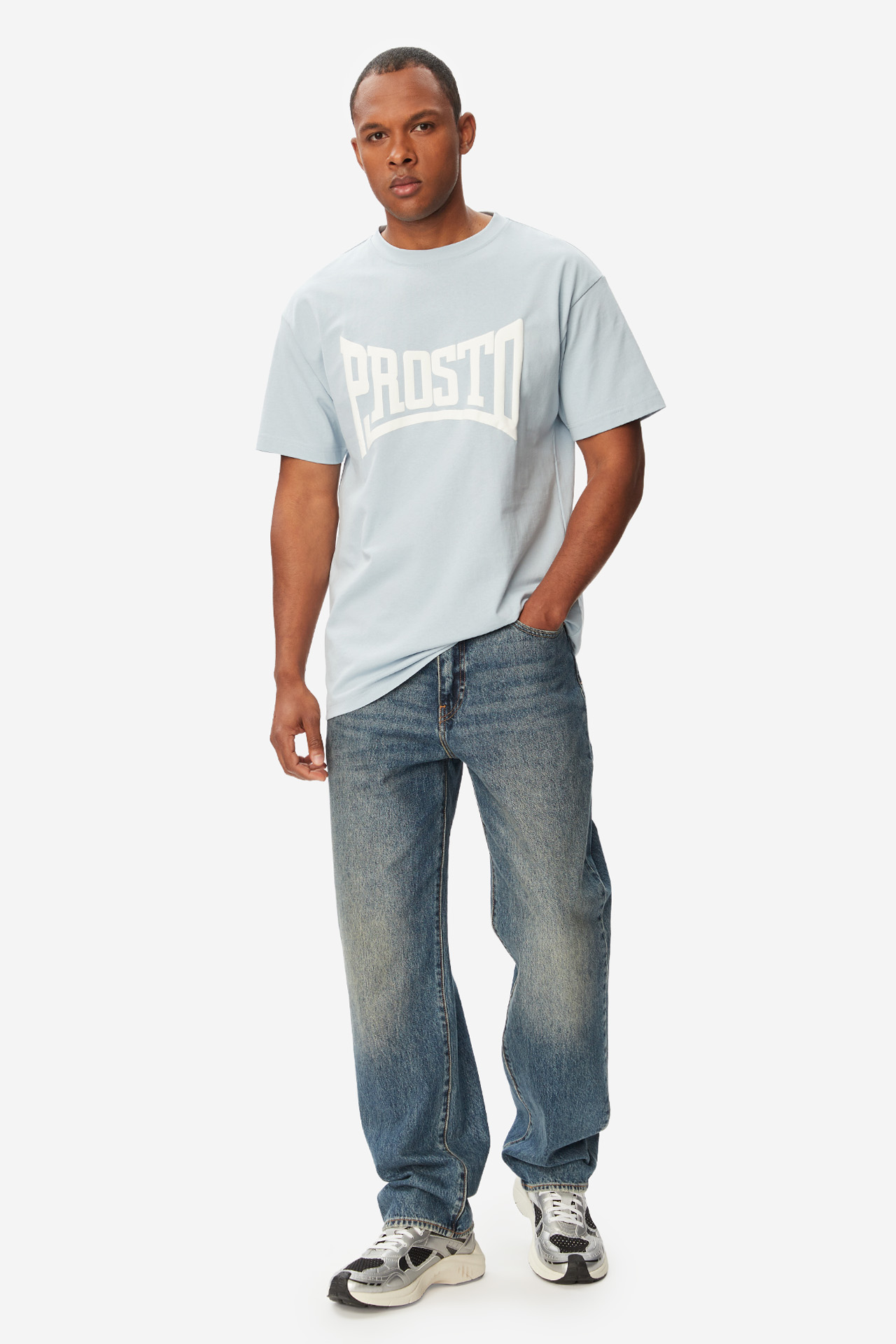 T-shirt PROSTO KL261MTEE1142 Niebieski