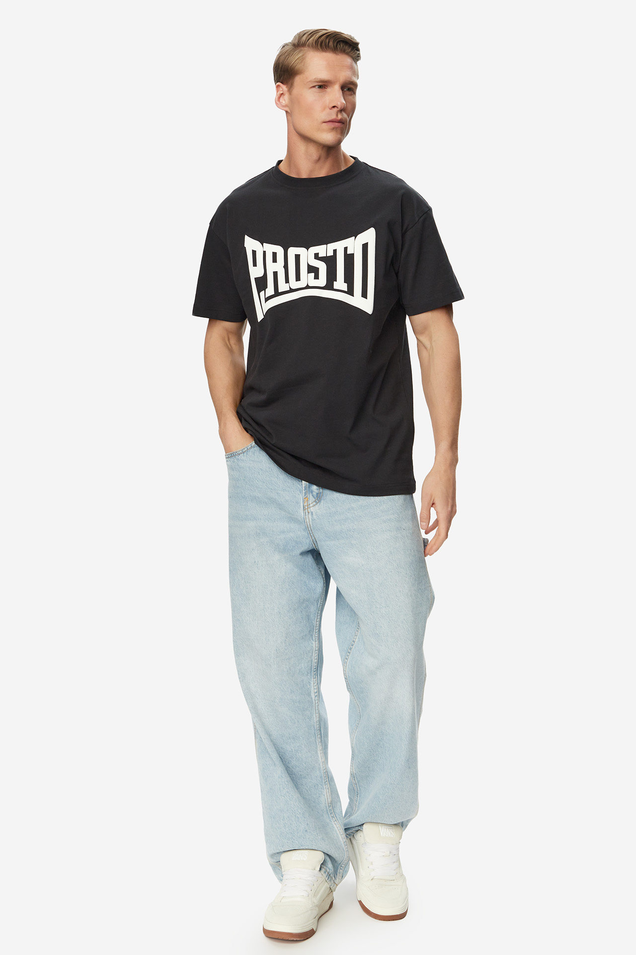 T-shirt PROSTO KL261MTEE1143 Czarny