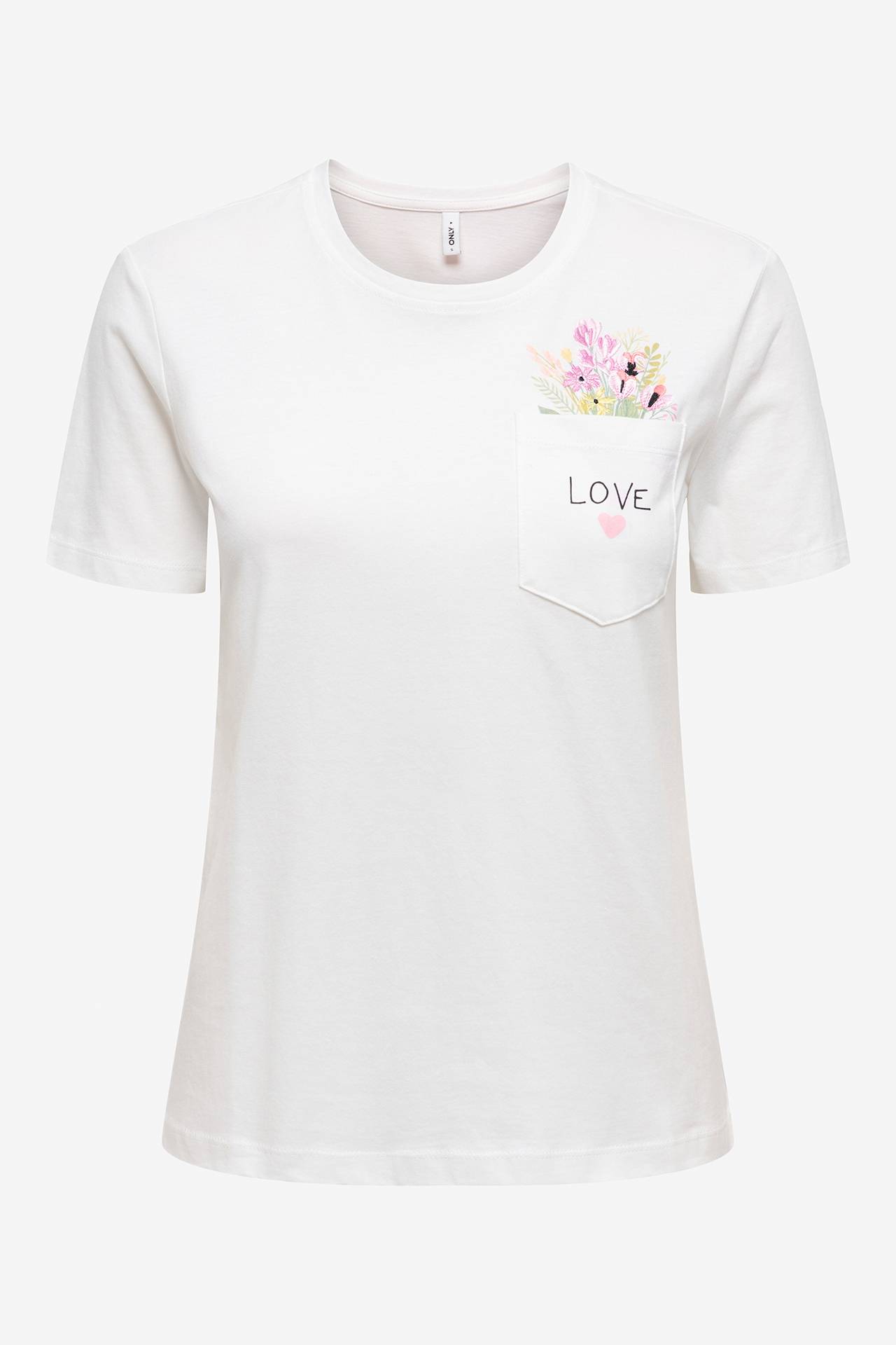 T-shirt ONLY 15317989-CLOUD-DANCER-FLOWERS Biały