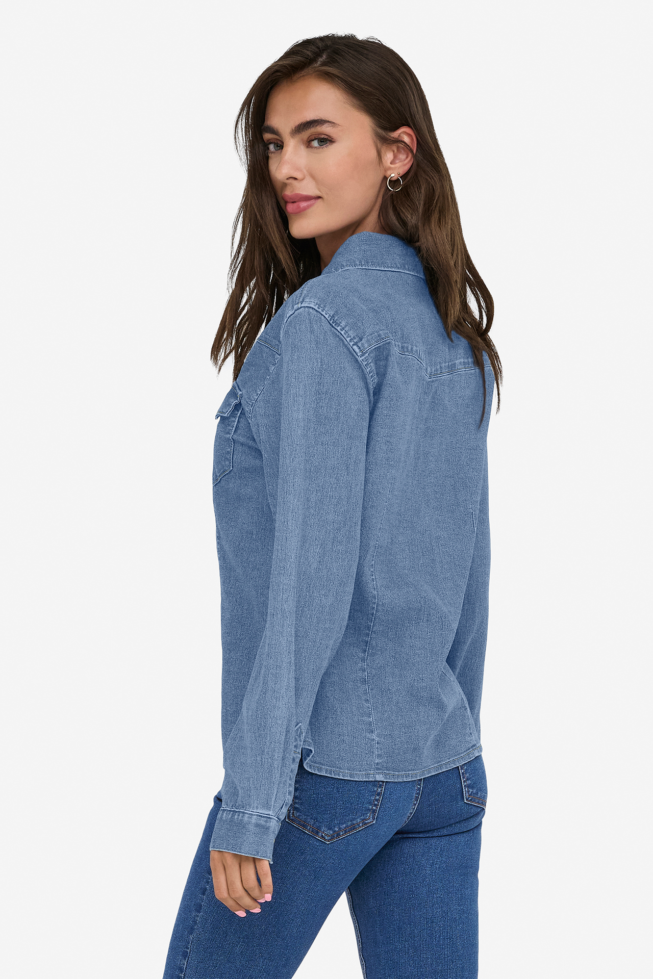 Koszula ONLY 15352339-LIGHT-MEDIUM-BLUE-DENIM Niebieski