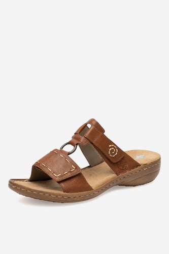 Pantofle Rieker 60822-24 Světle hnědá