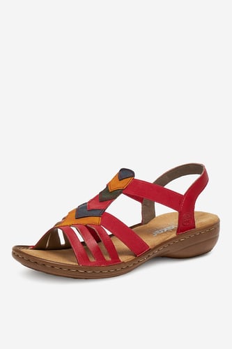 Sandali Rieker 60804-33 Rdeča