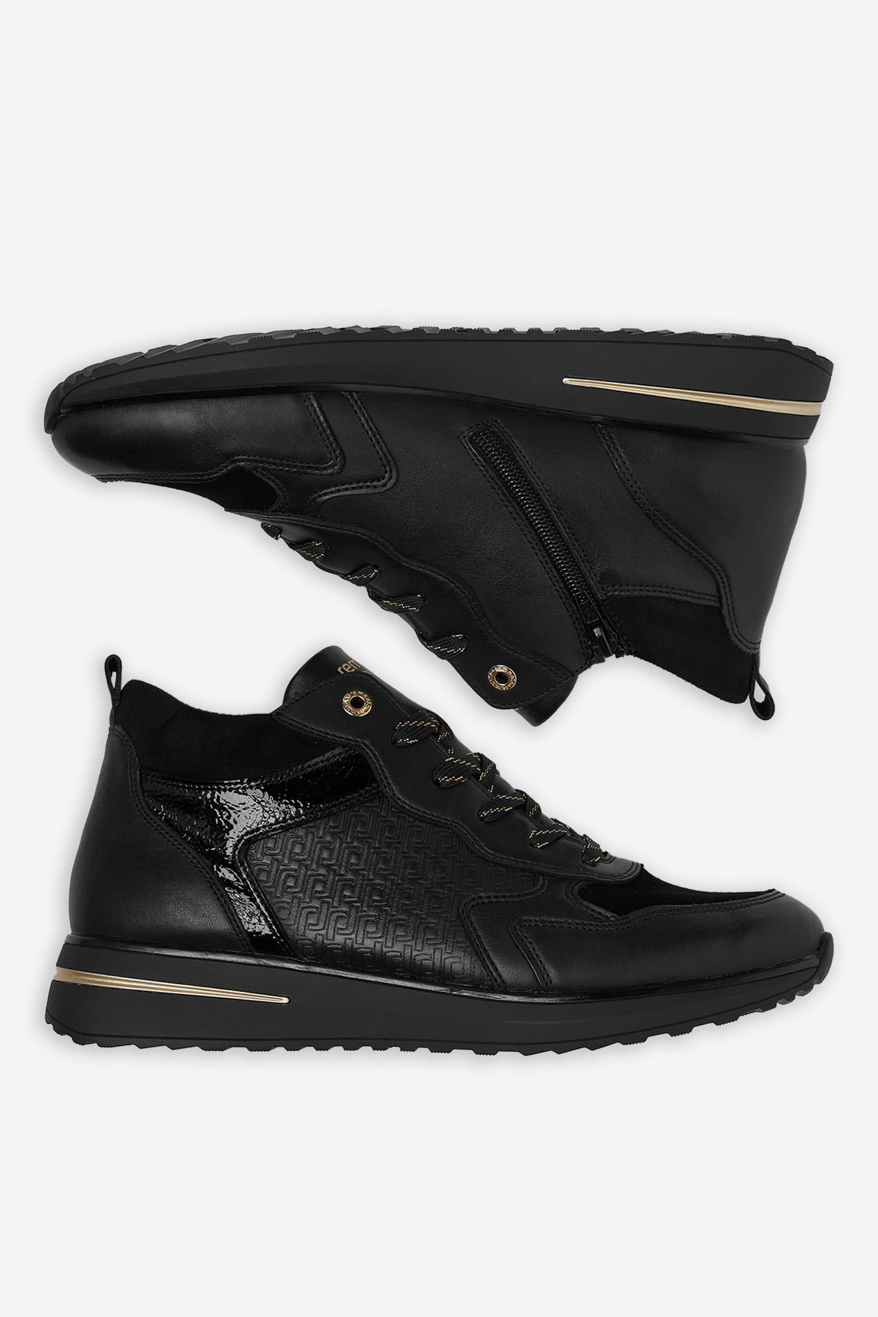 Šněrovací vyšší obuv ČERNÁ