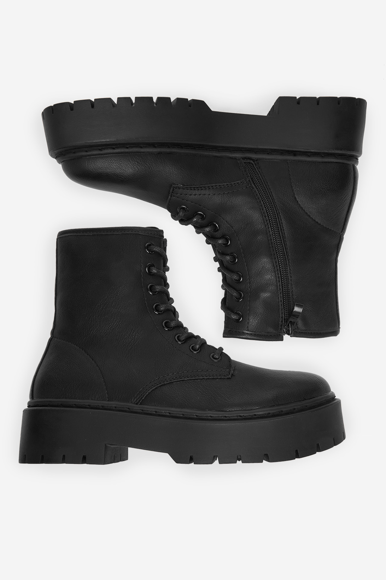 Gležnjarji z vezalkami Črna