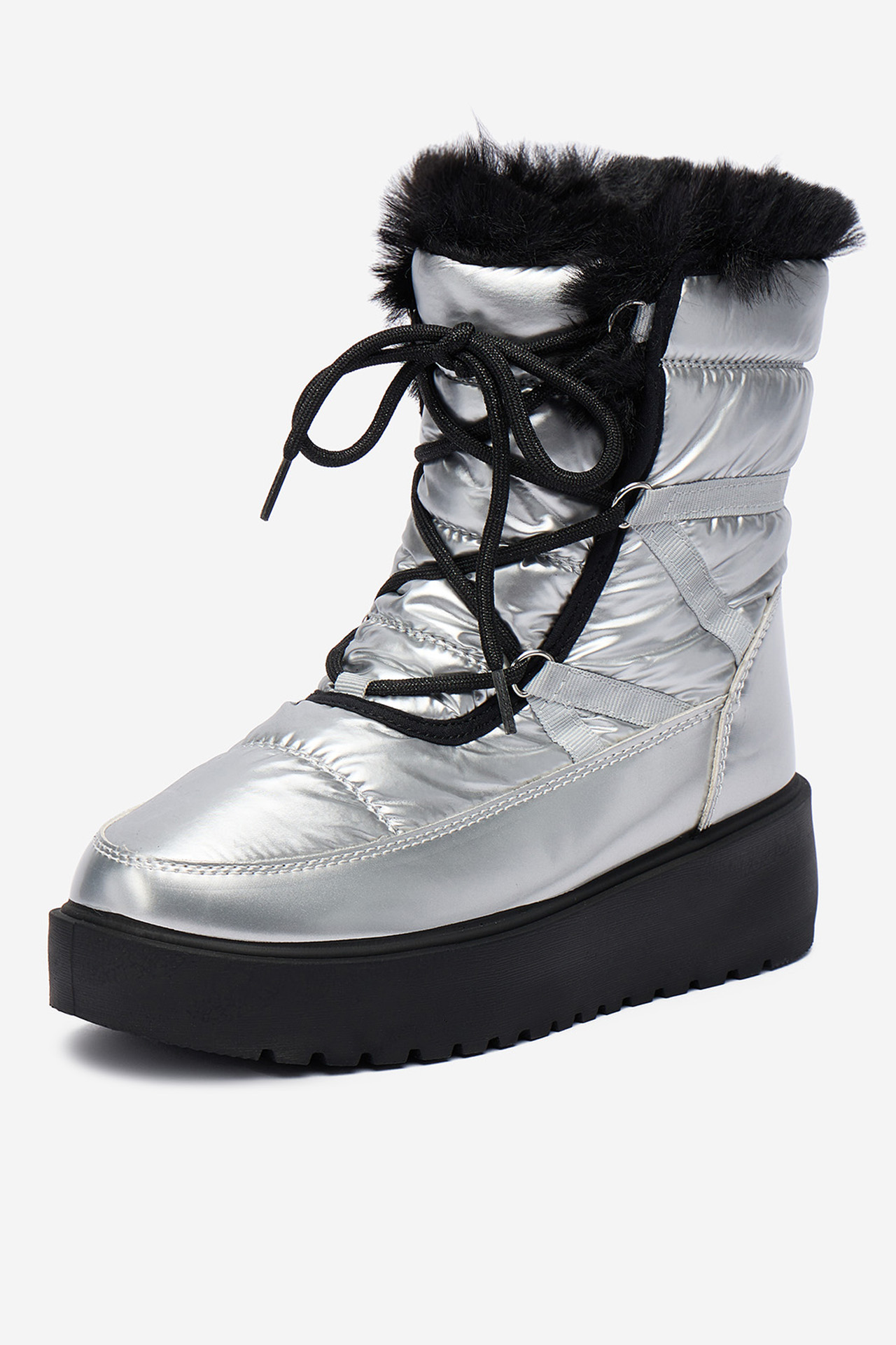 Kotníková obuv STŘÍBRNÁ