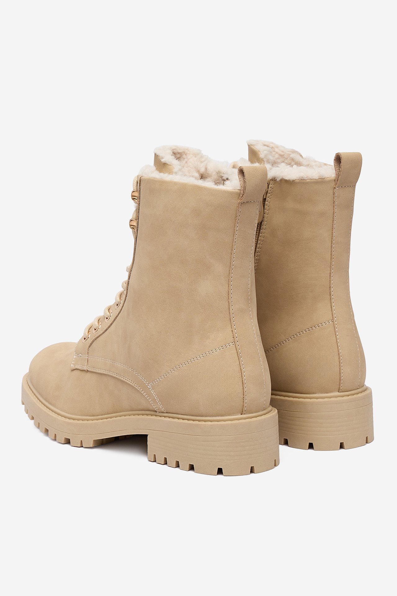 Gležnjarji z vezalkami Bež