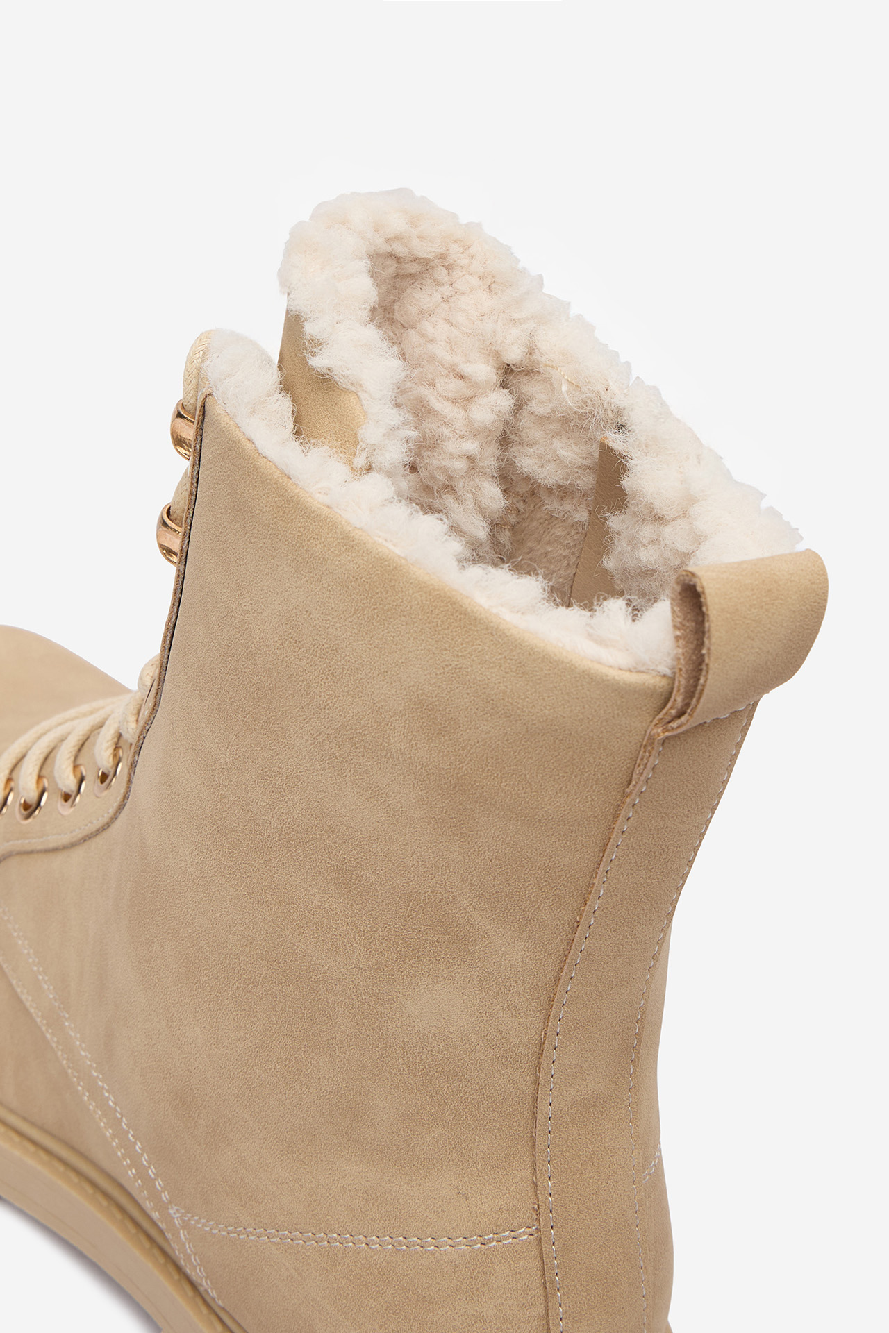 Gležnjarji z vezalkami Bež