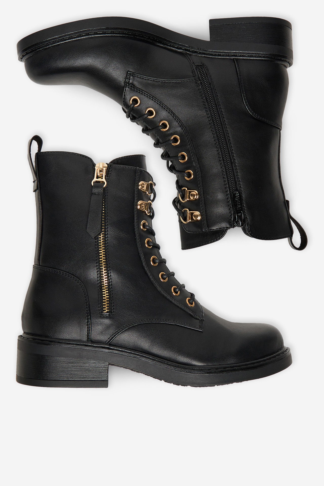 Gležnjarji z vezalkami Črna