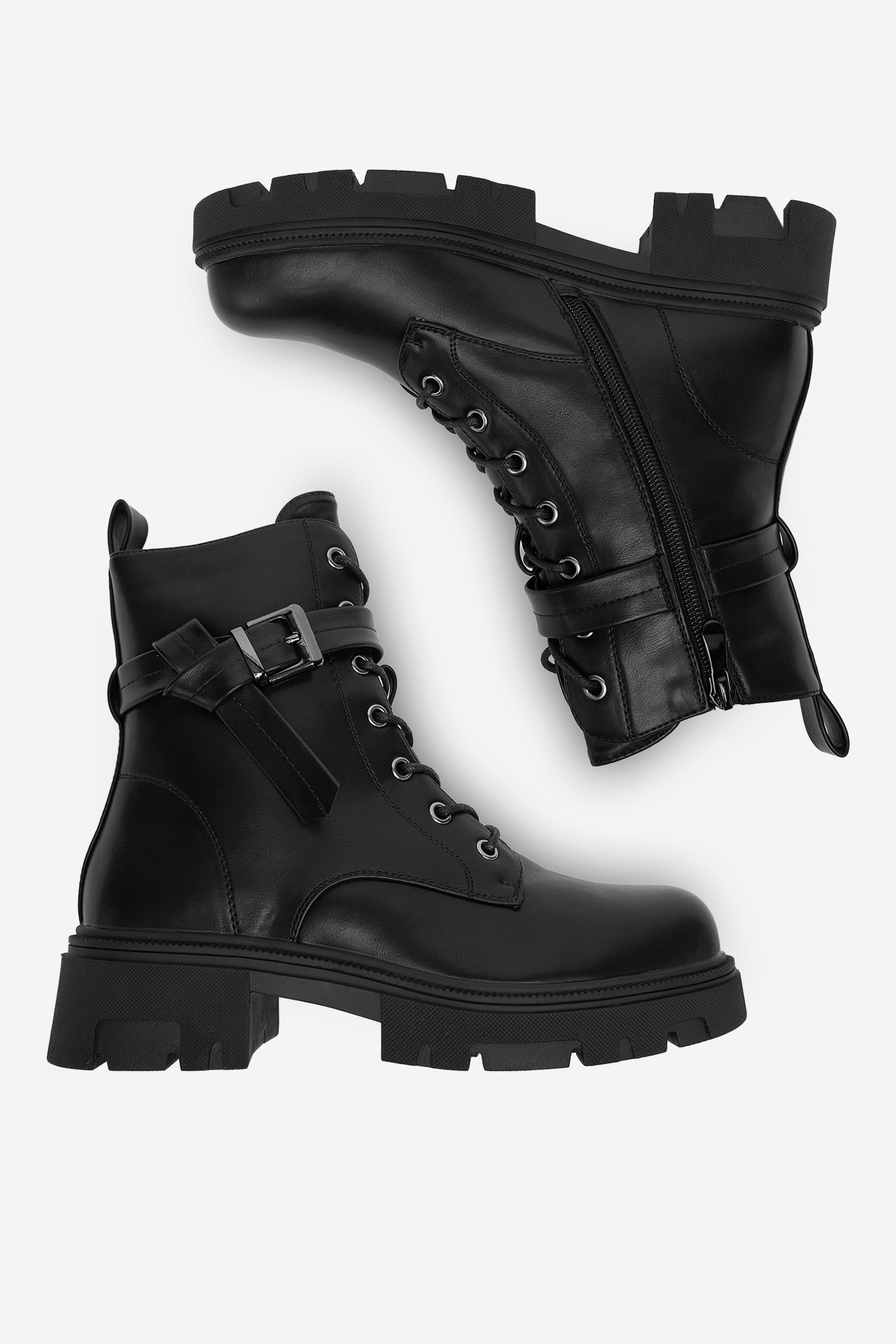 Gležnjarji z vezalkami Črna