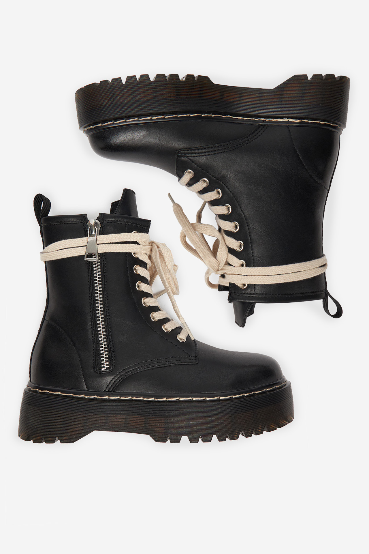 Gležnjarji z vezalkami Črna