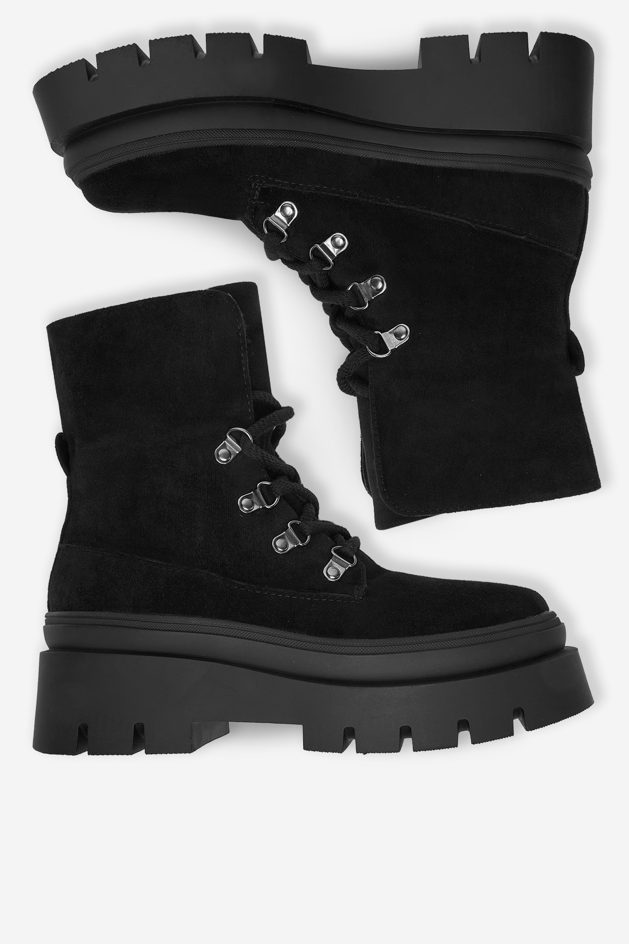 Gležnjarji z vezalkami Črna