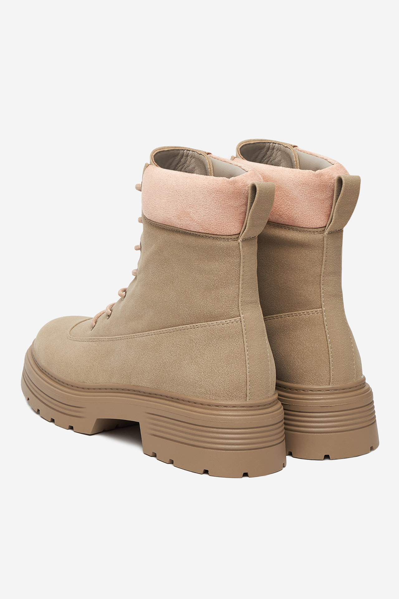 Gležnjarji z vezalkami Bež