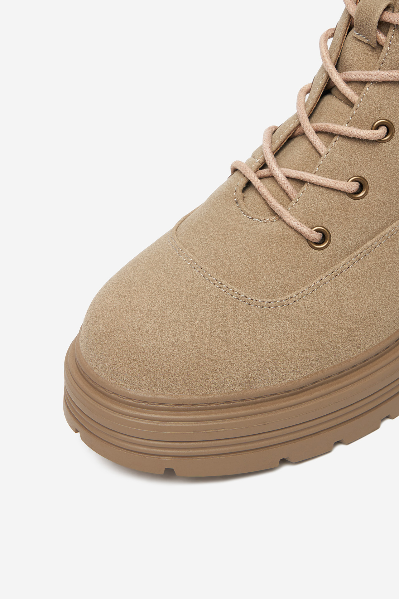 Gležnjarji z vezalkami Bež