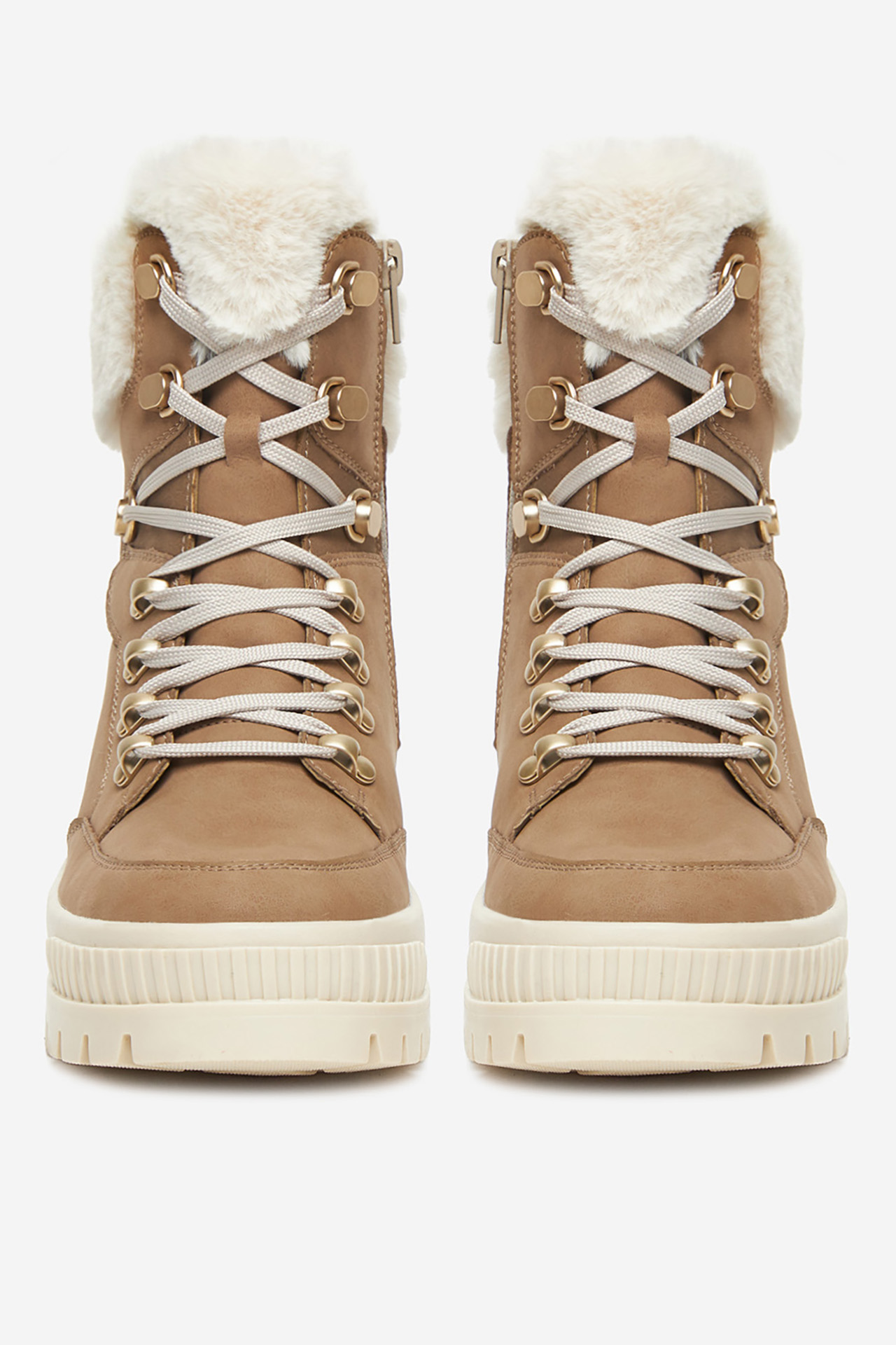 Gležnjače s vezicama Bež