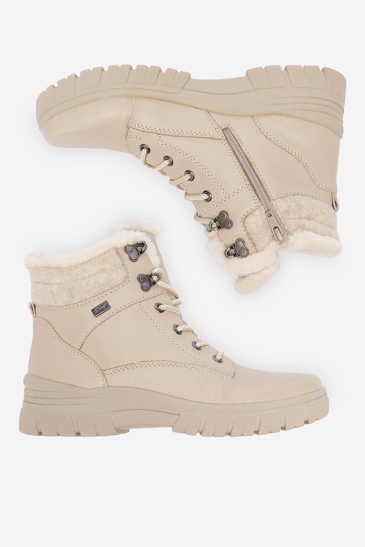 Kotníková obuv Světle béžová