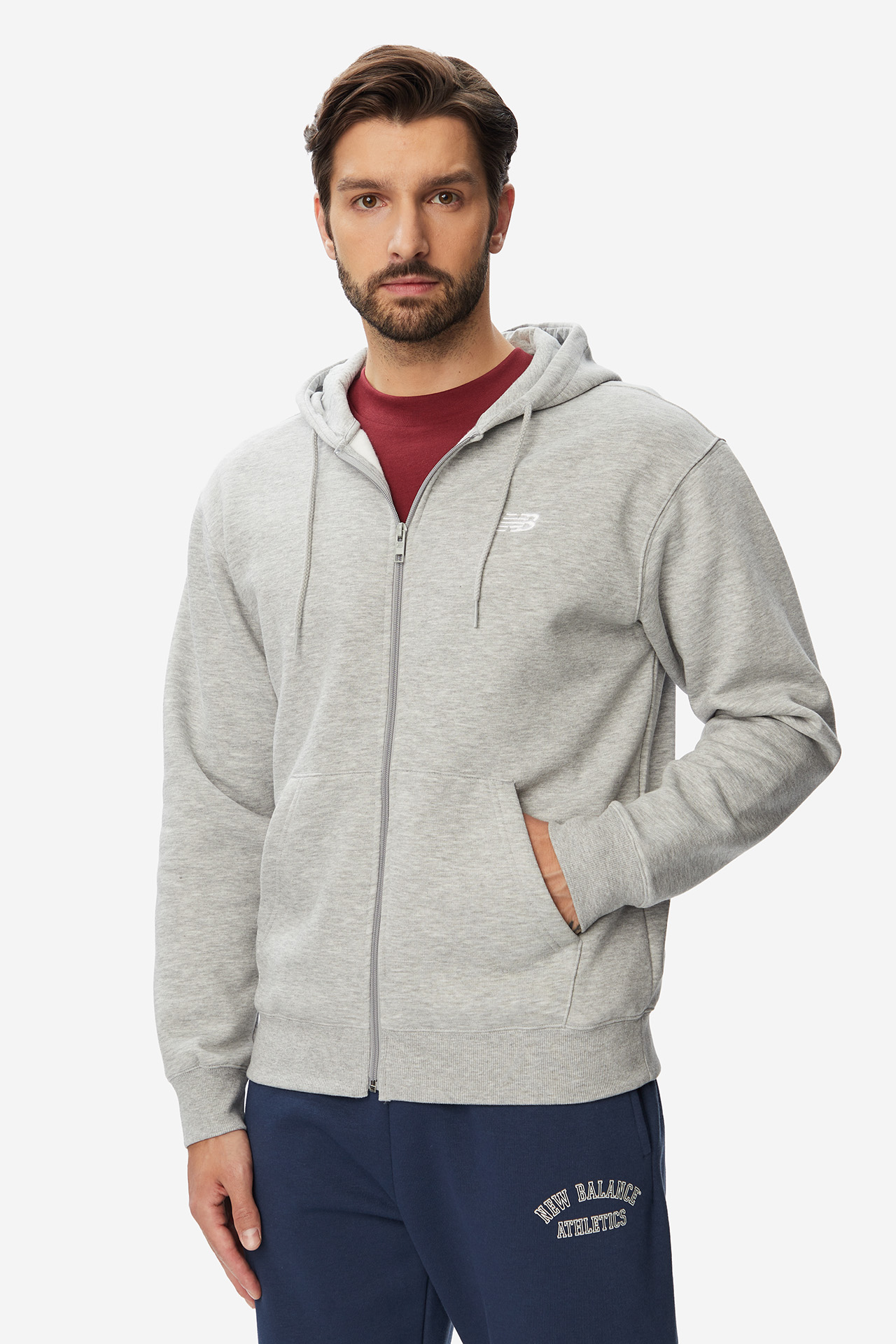 Bluza NEW BALANCE MJ41502AG Szary jasny