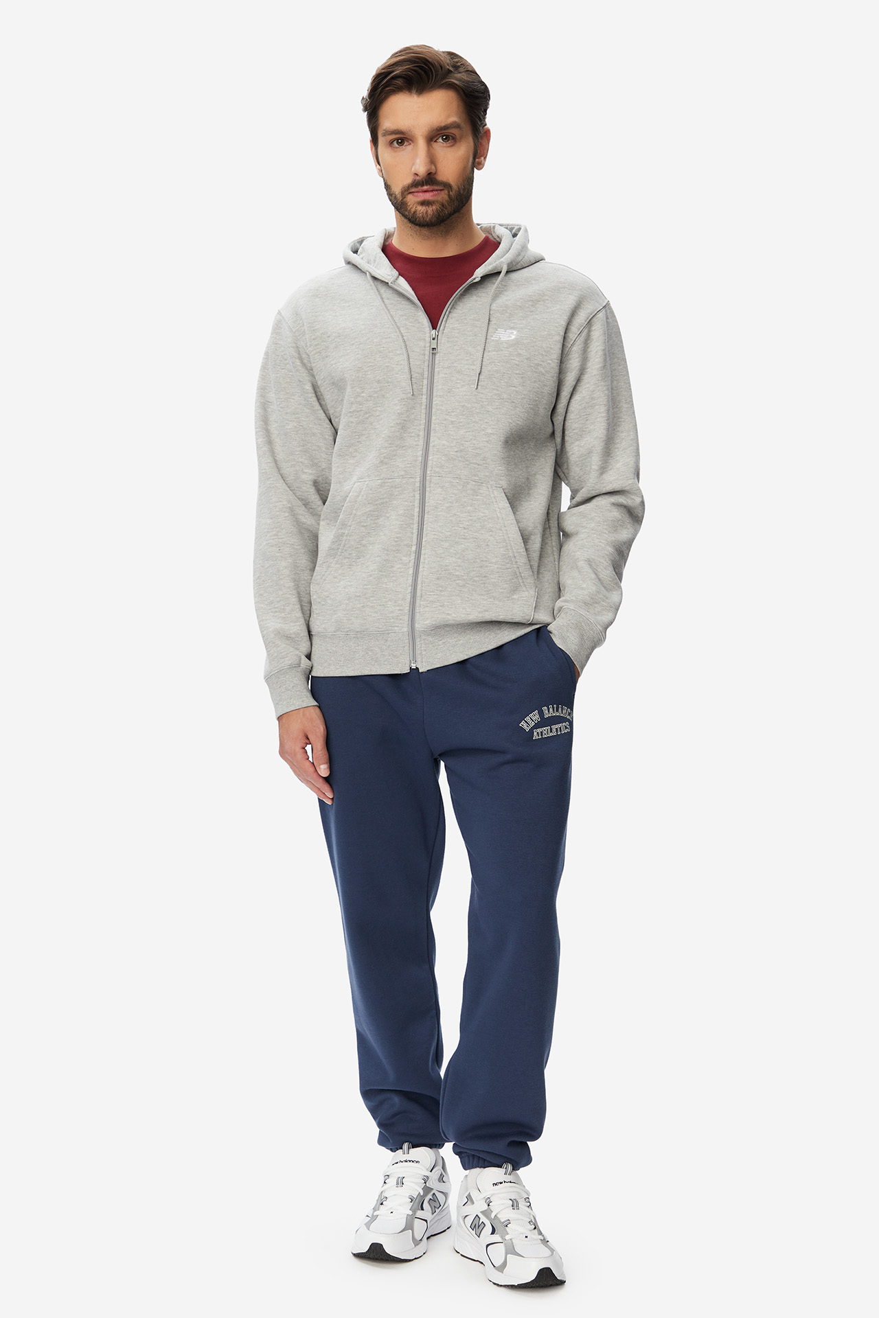 Bluza NEW BALANCE MJ41502AG Szary jasny