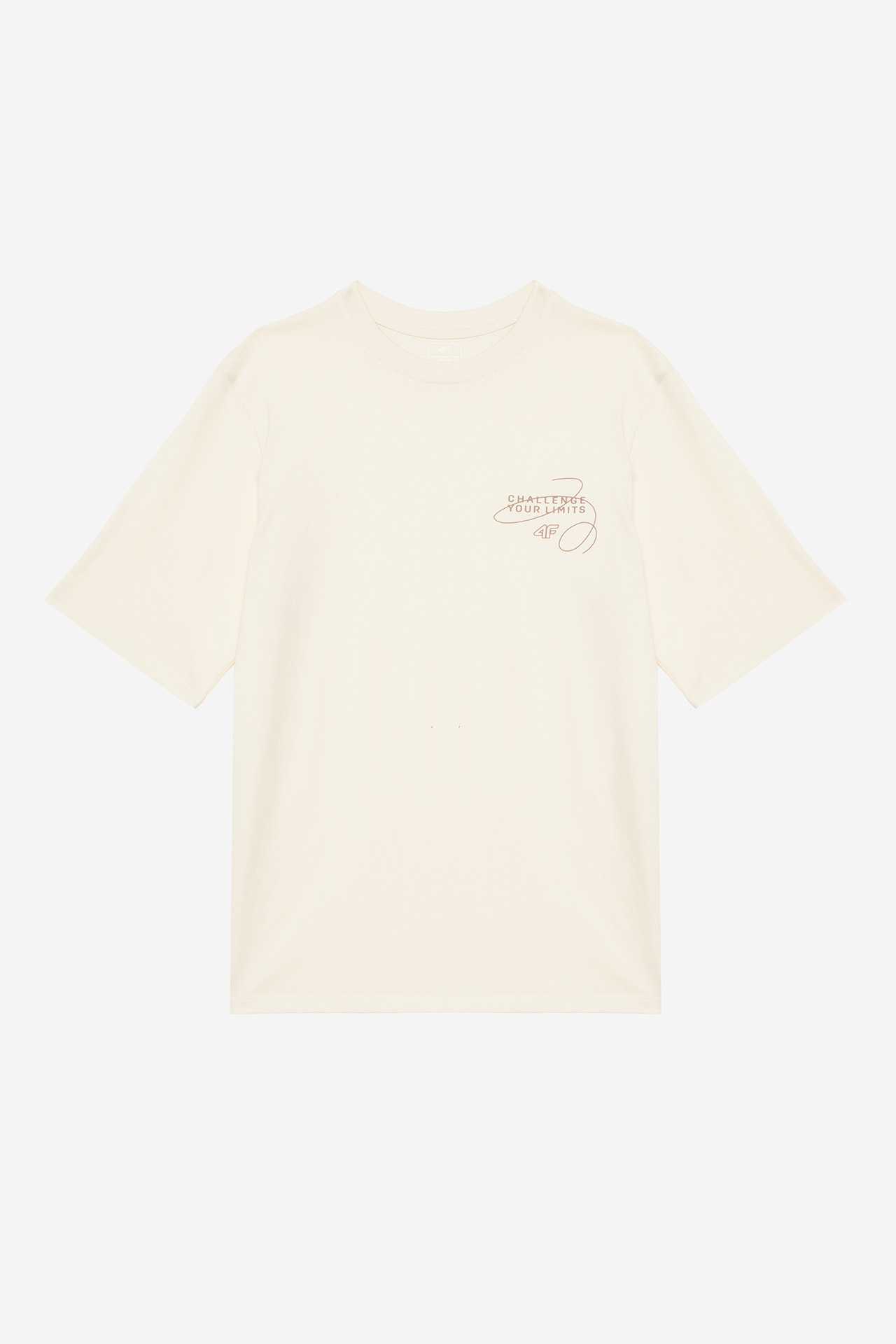 T-shirt 4F 4FJWAW25TTSHF2394-11S Kremowy