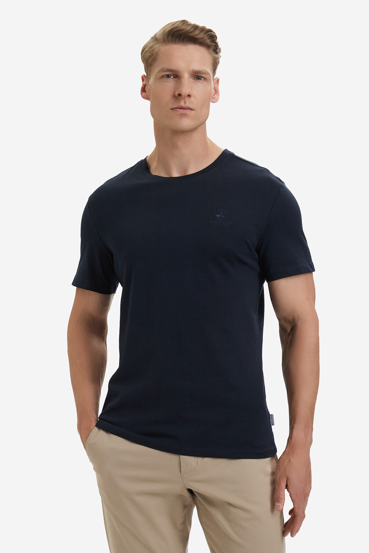 T-shirt BEVERLY HILLS POLO CLUB BR225-MTS010-30 Granatowy