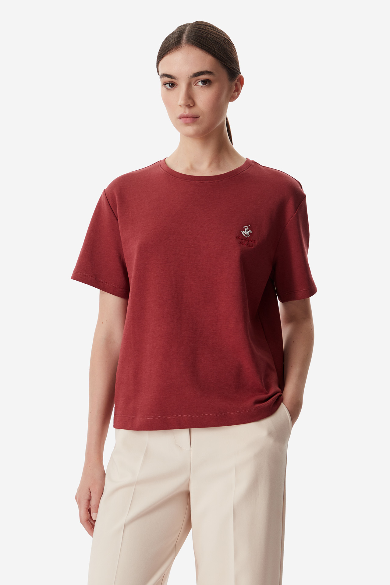 T-shirt BEVERLY HILLS POLO CLUB BR225-WTS013-64 Czerwony