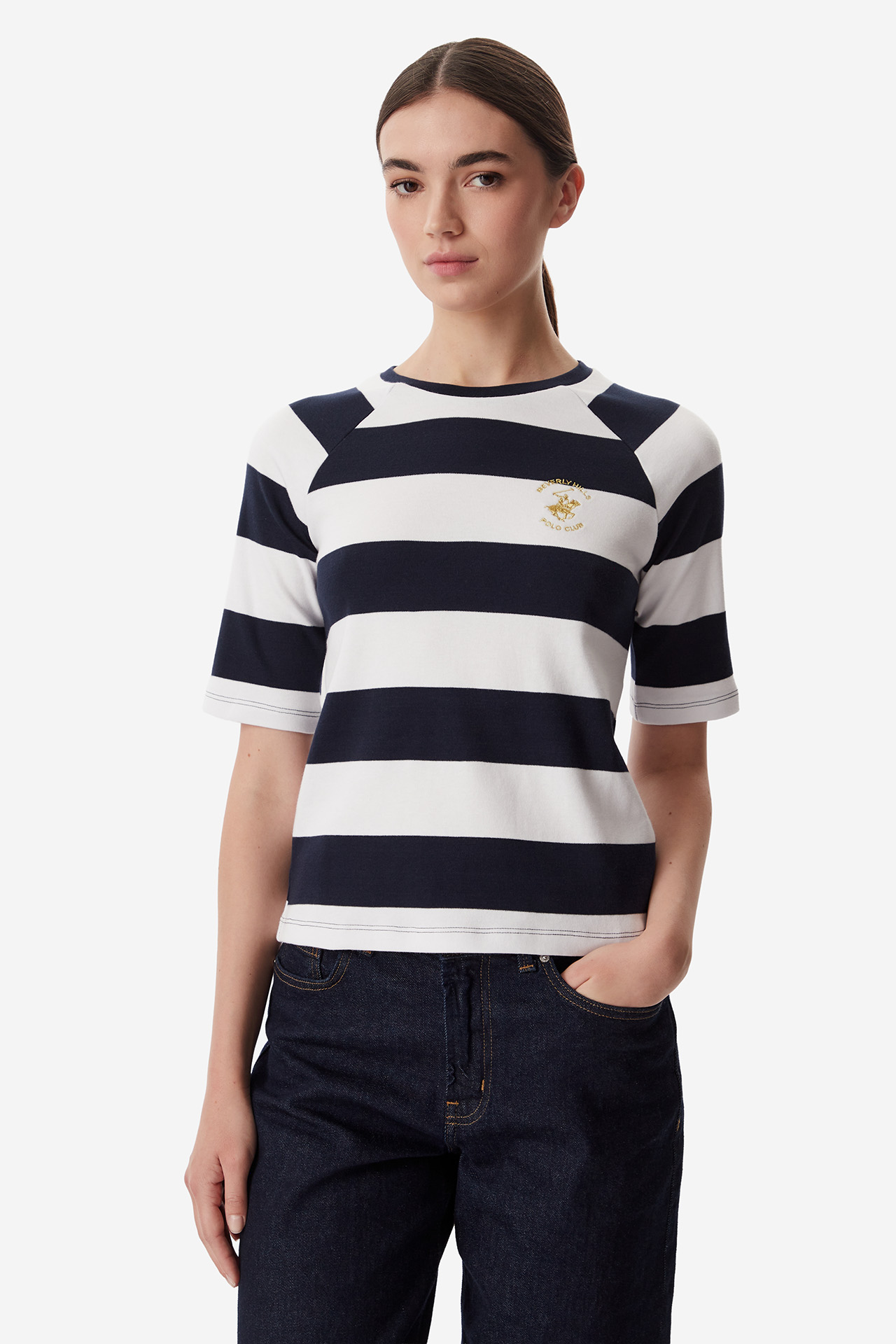 T-shirt BEVERLY HILLS POLO CLUB BR225-WTS012-30 Granatowy