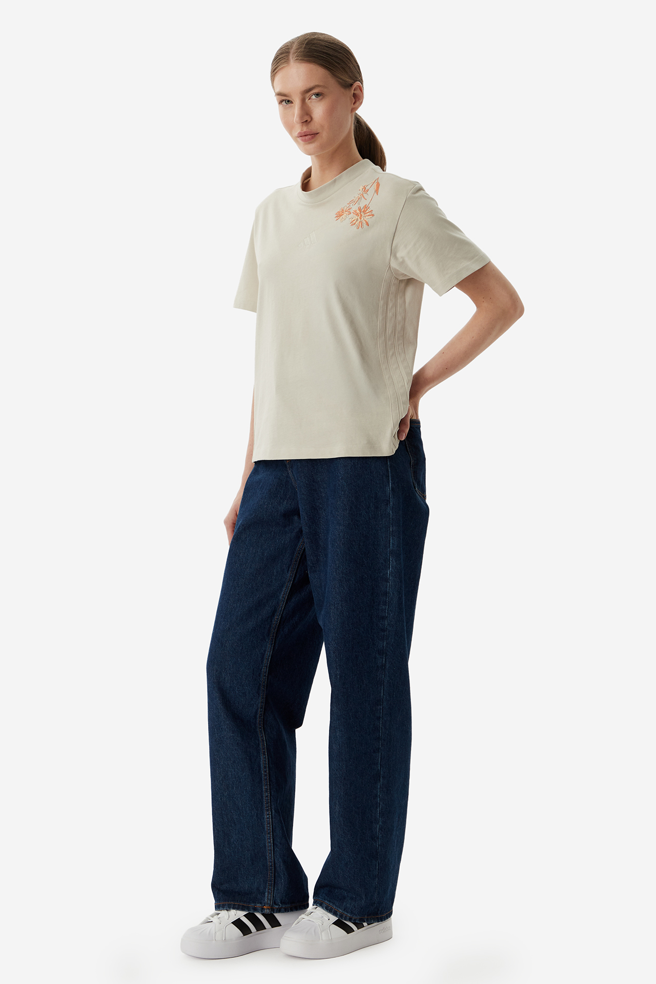T-shirt adidas KF0078 Beżowy