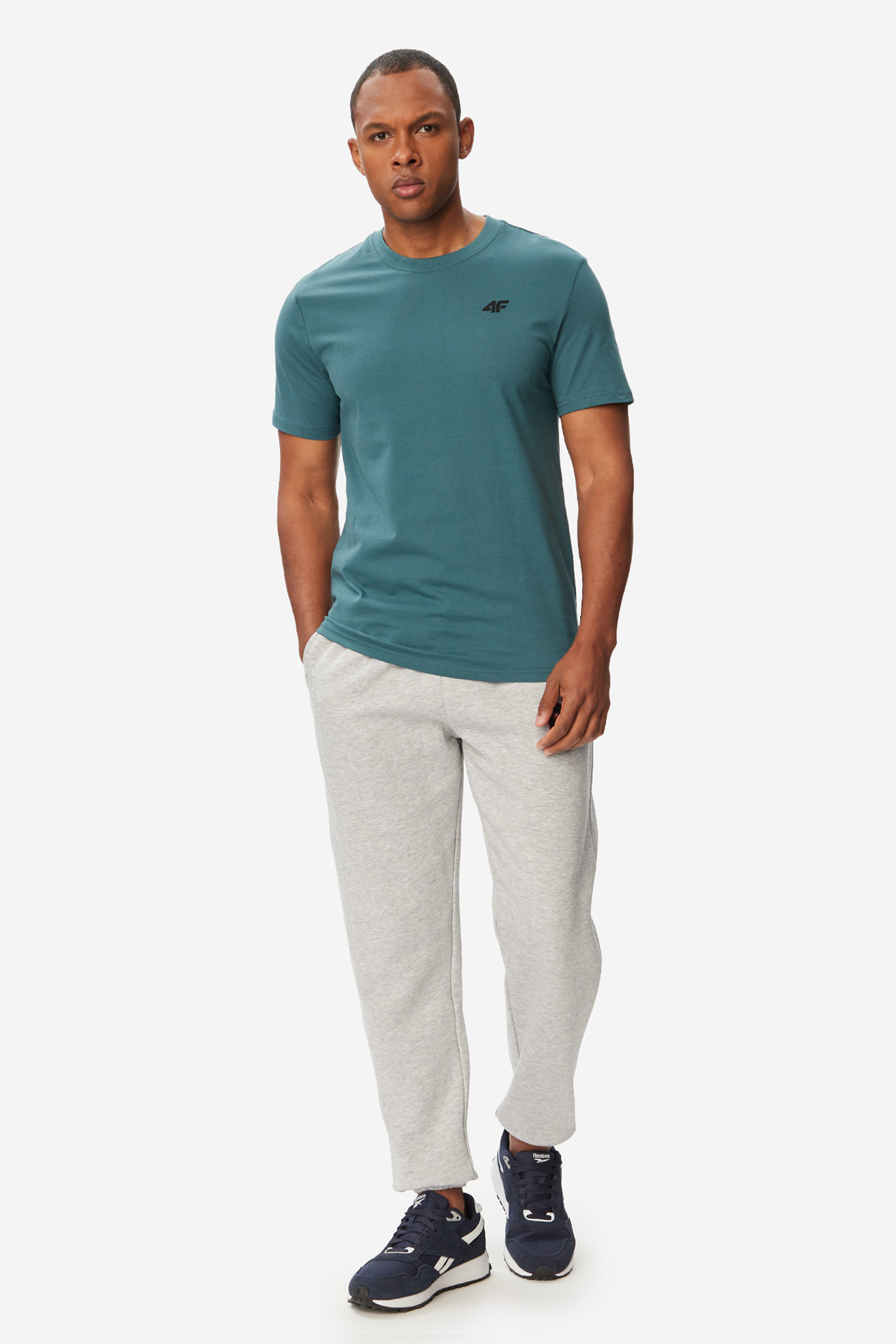 T-shirt 4F 4FWSS26TTSHM2669-46S Turkusowy
