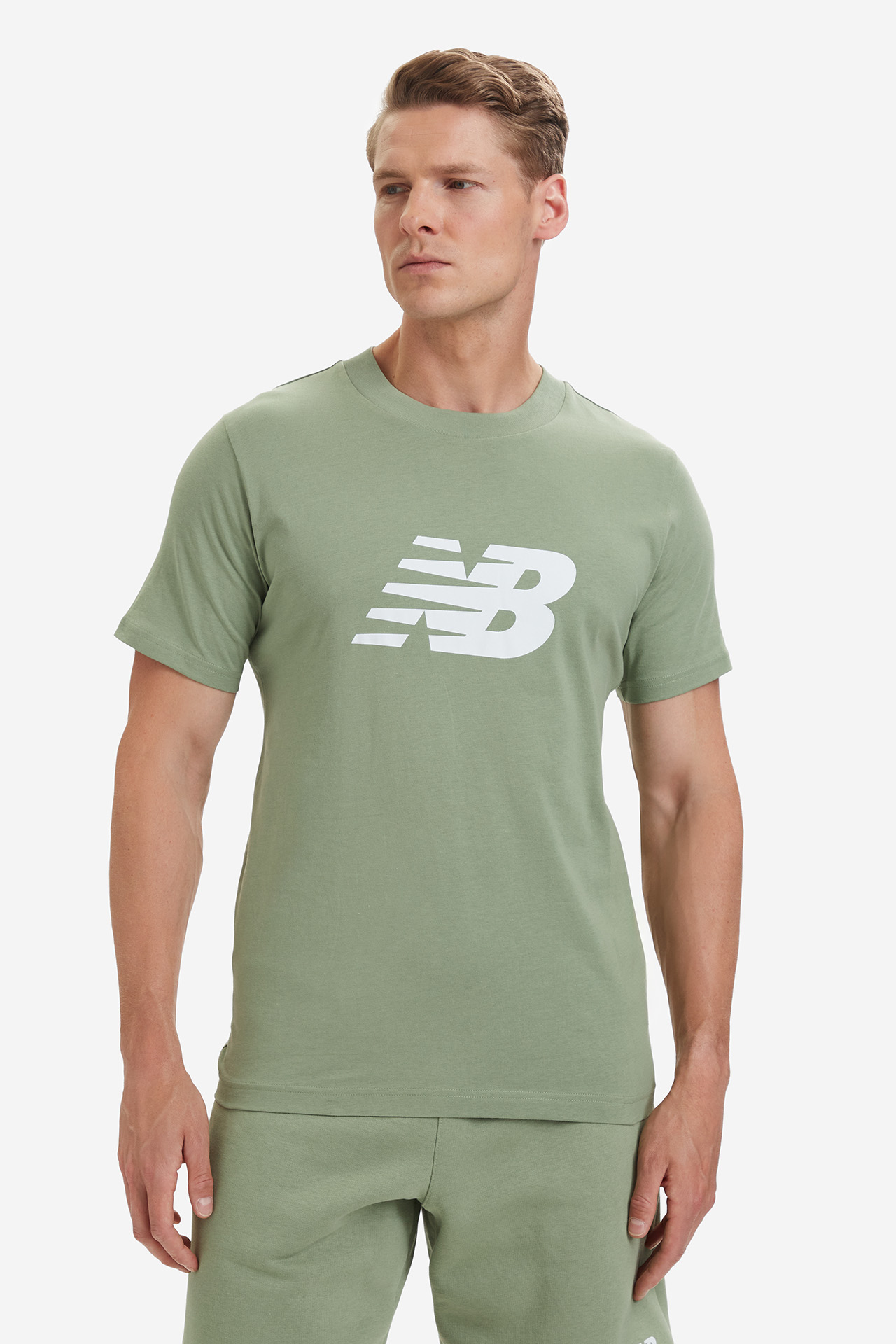 T-shirt NEW BALANCE MT43906AAR Zielony jasny