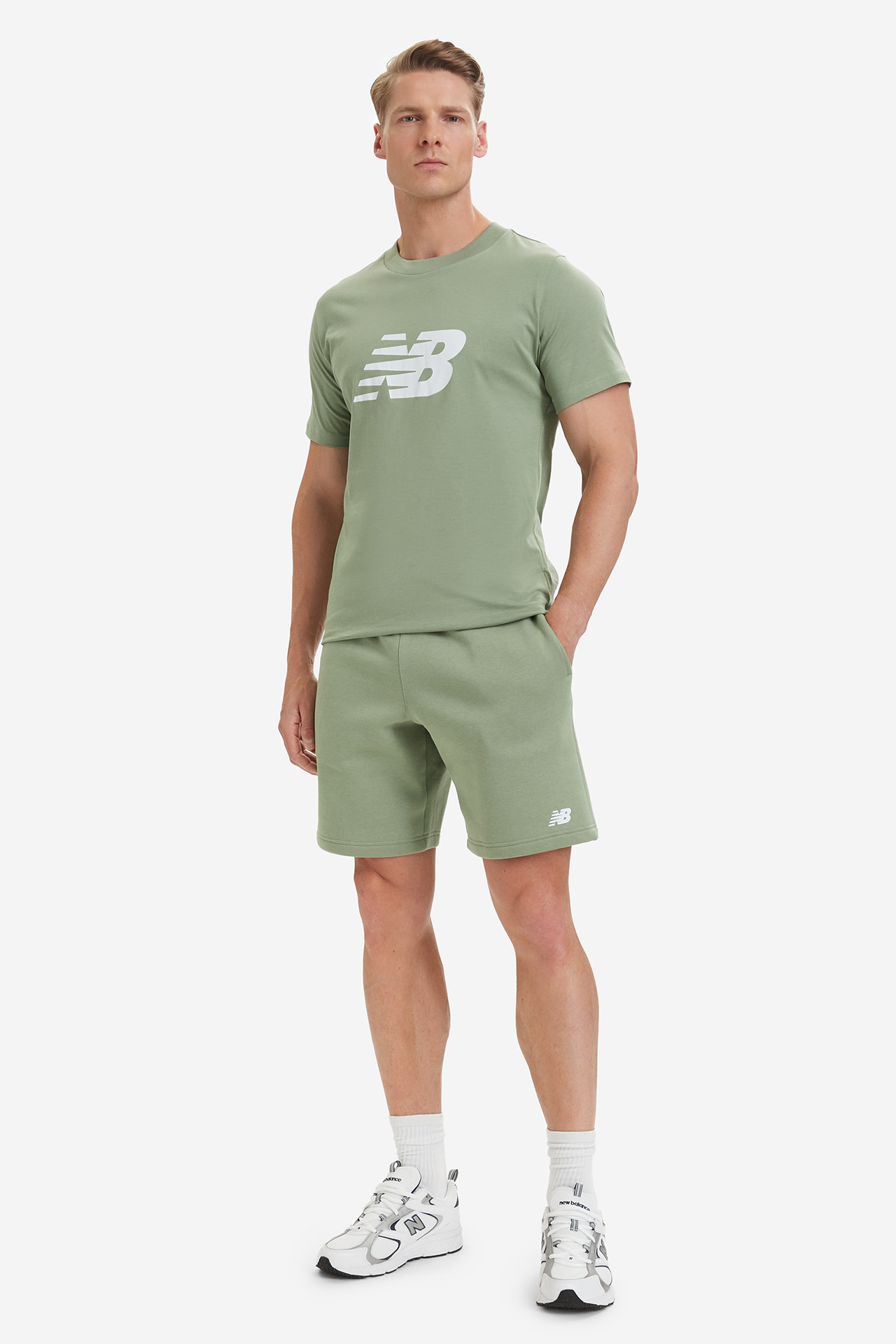 T-shirt NEW BALANCE MT43906AAR Zielony jasny