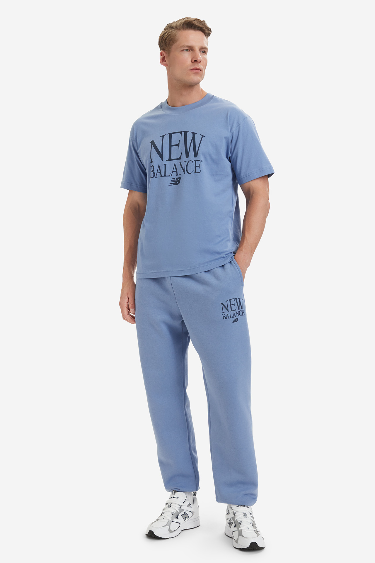 Spodnie NEW BALANCE MB61E74AAA3 Niebieski