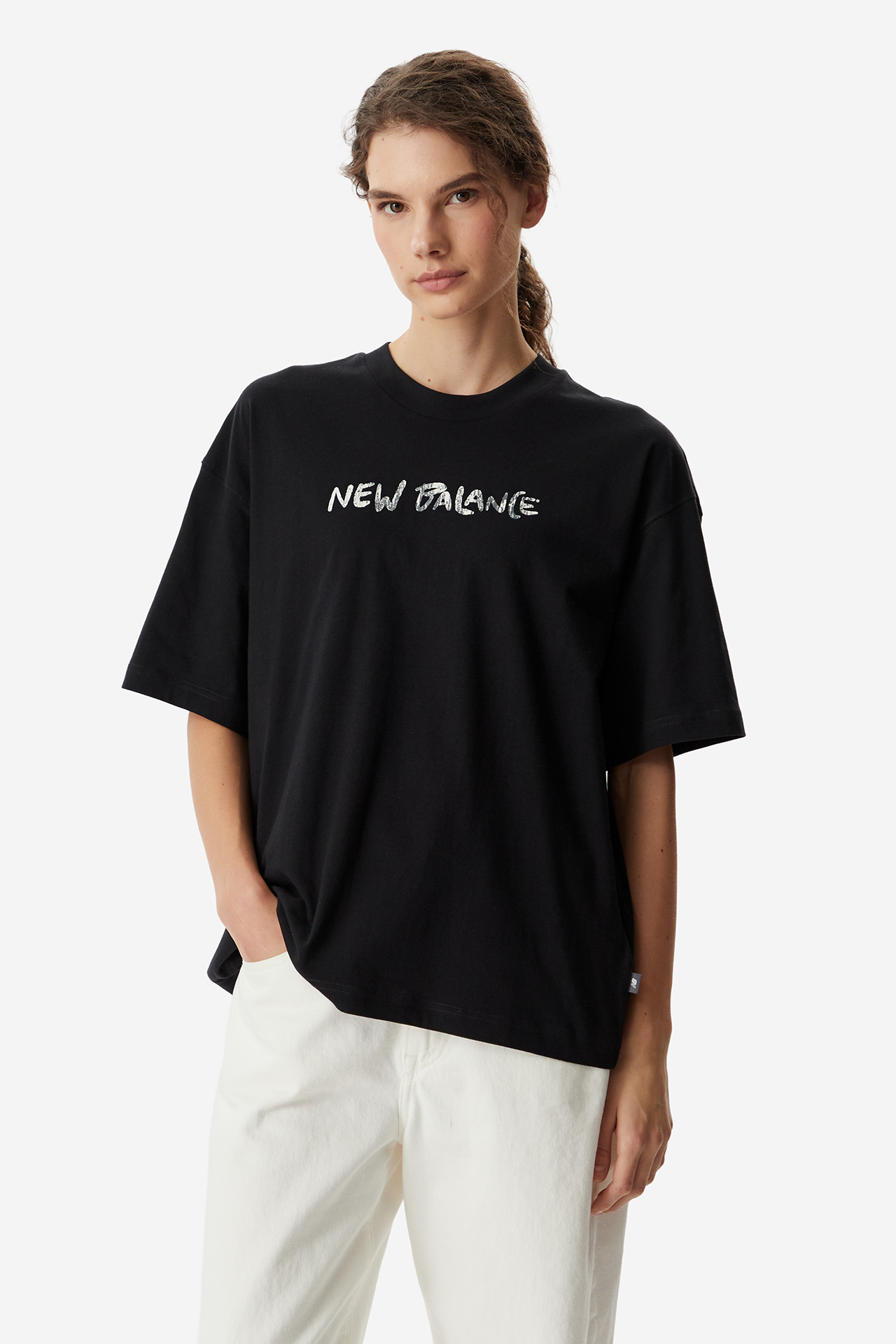 T-shirt NEW BALANCE WT61M1JBBK Czarny