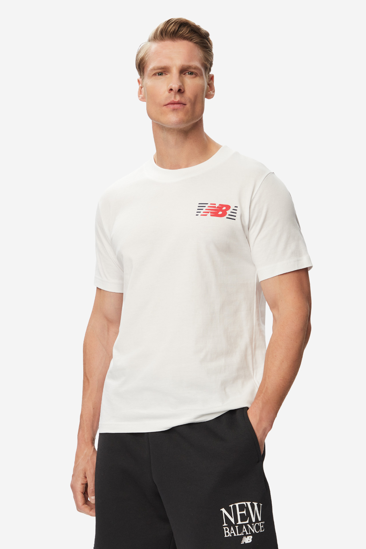 T-shirt NEW BALANCE MT6179UMWT Biały