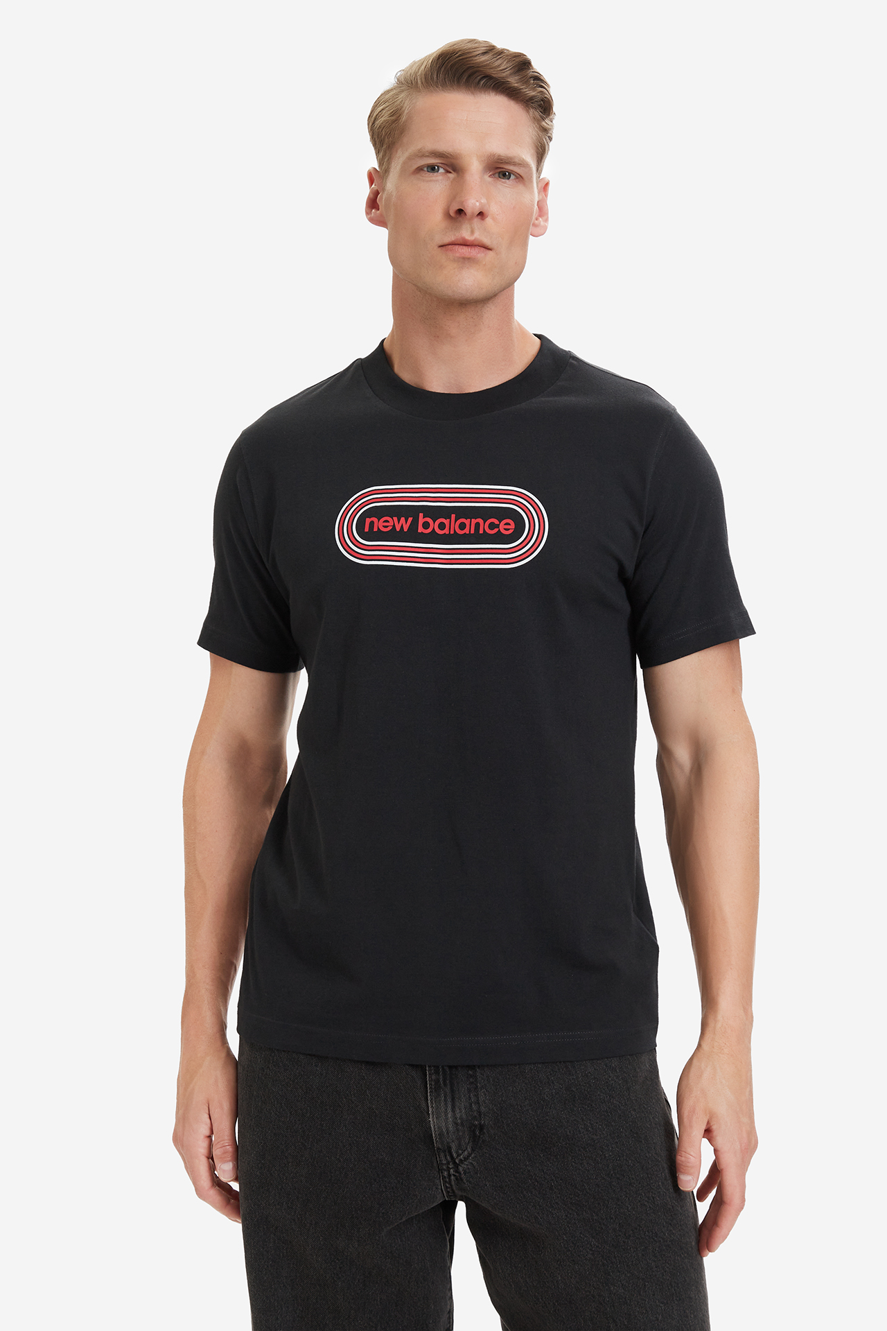 T-shirt NEW BALANCE MT61C48BBK Czarny