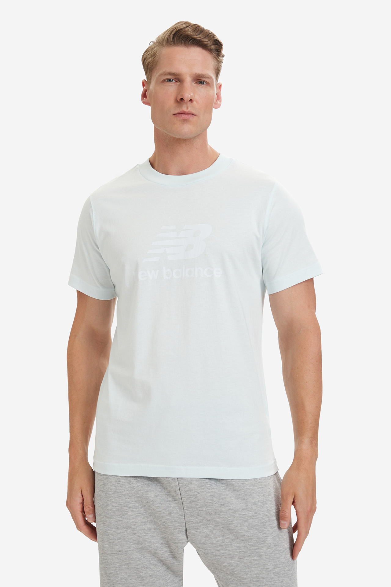 T-shirt NEW BALANCE MT41502AAW Niebieski jasny