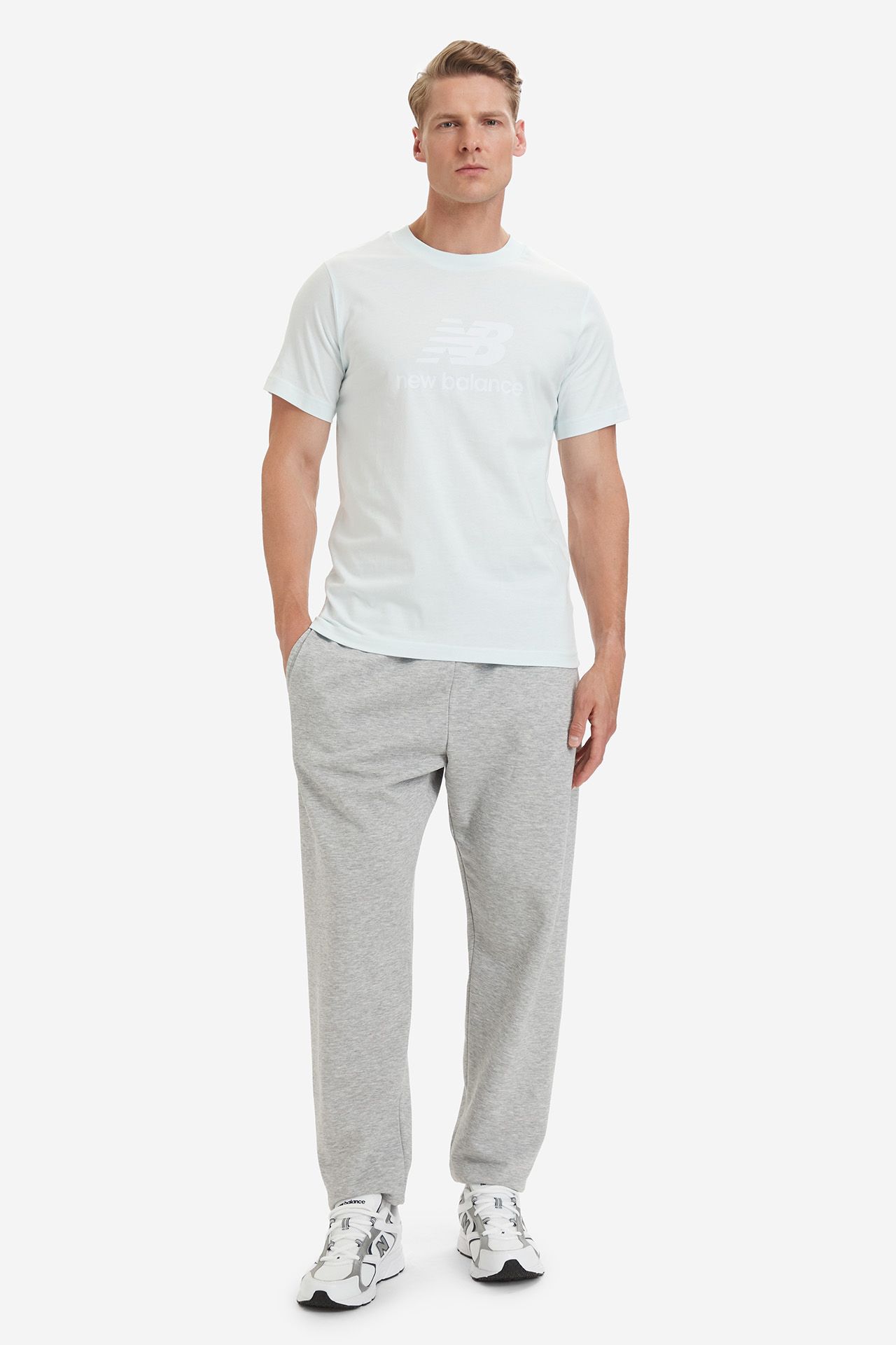 T-shirt NEW BALANCE MT41502AAW Niebieski jasny
