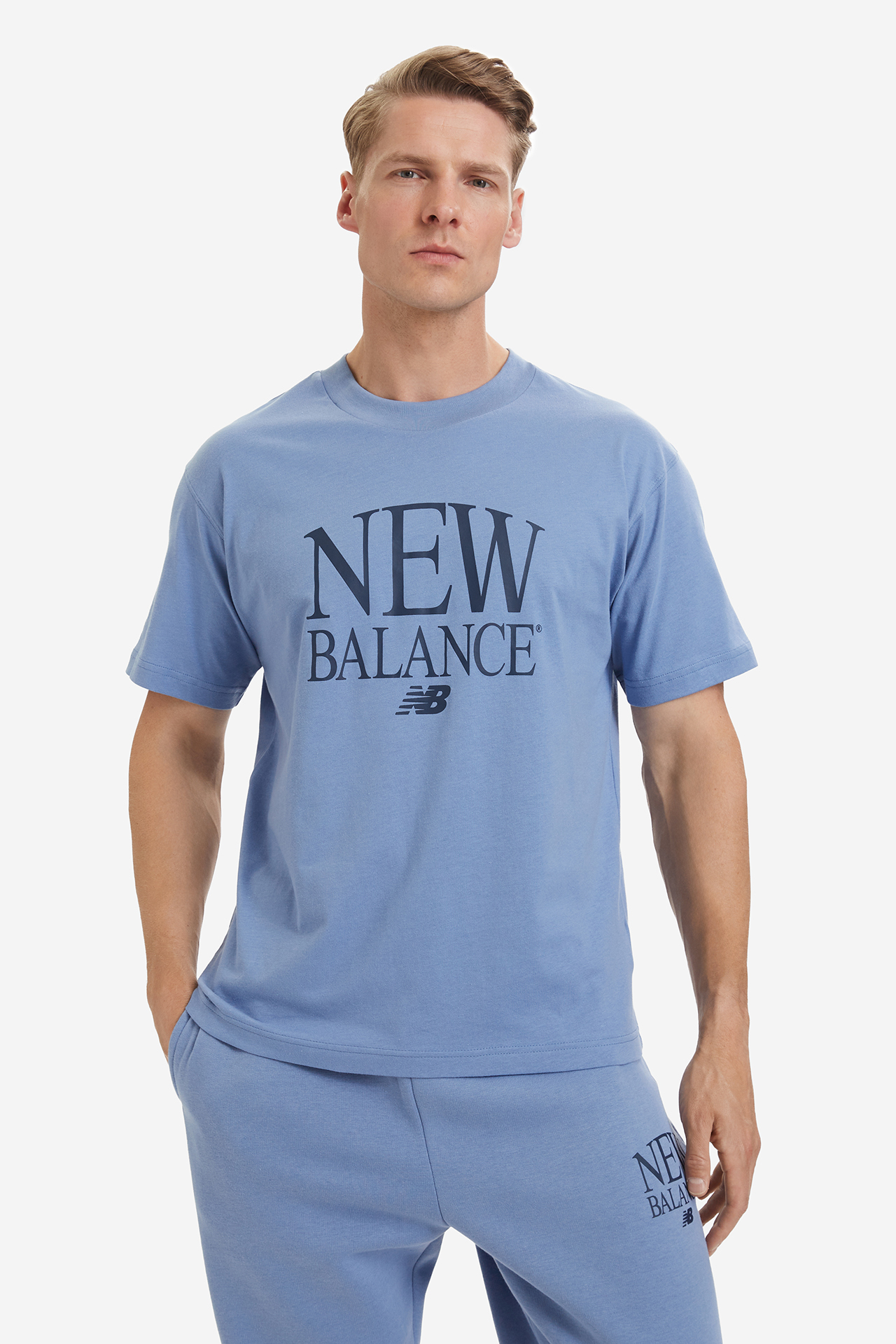 T-shirt NEW BALANCE MT61X6EQAA3 Niebieski