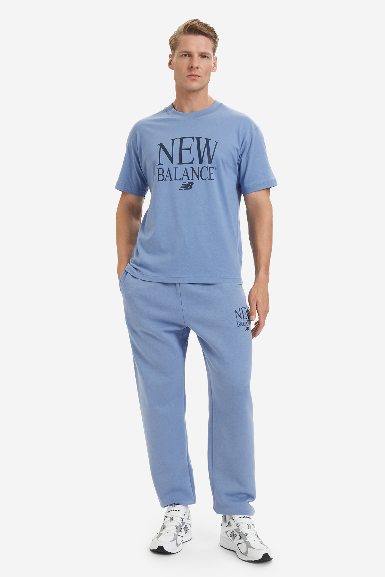 T-shirt NEW BALANCE MT61X6EQAA3 Niebieski